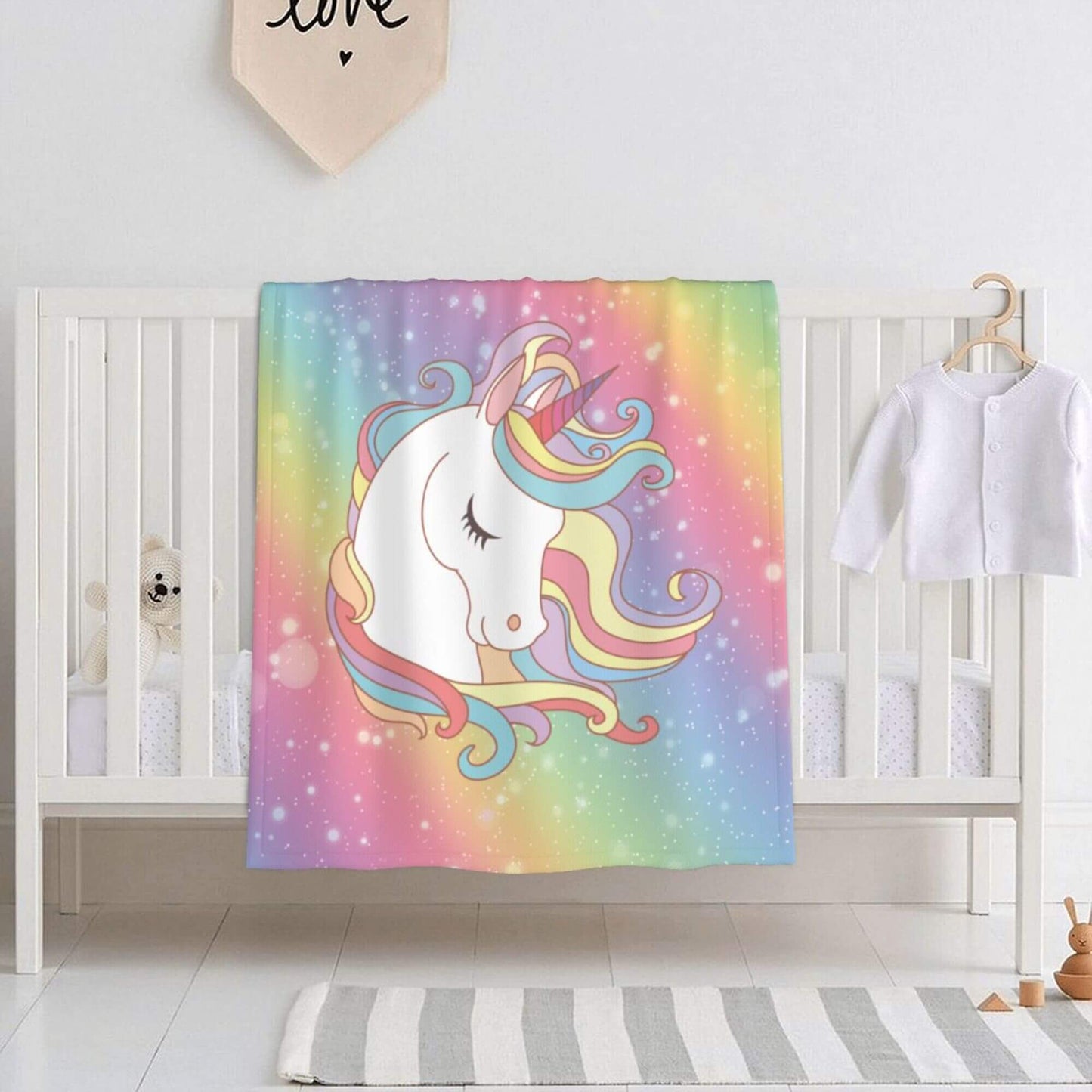 Personalized Baby Unicorn Blanket with Name