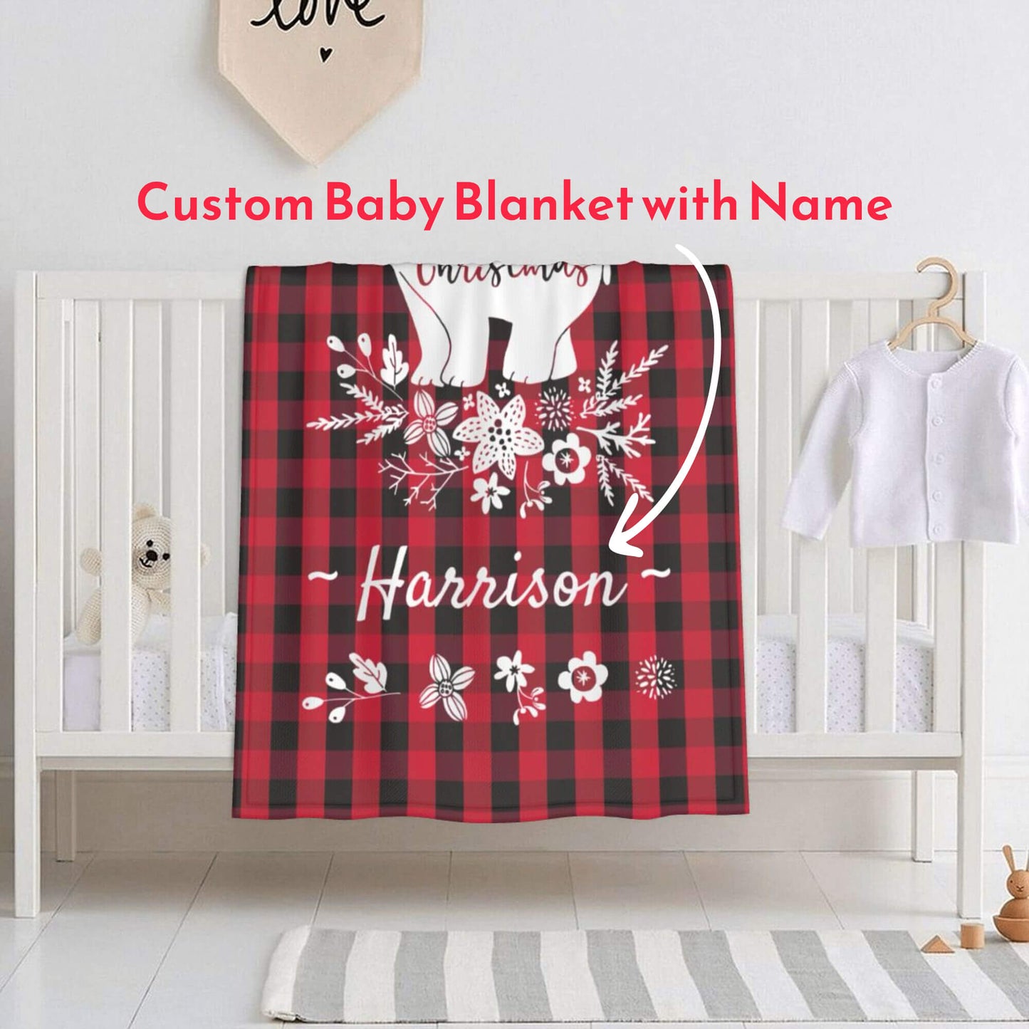 Custom Christmas baby blanket