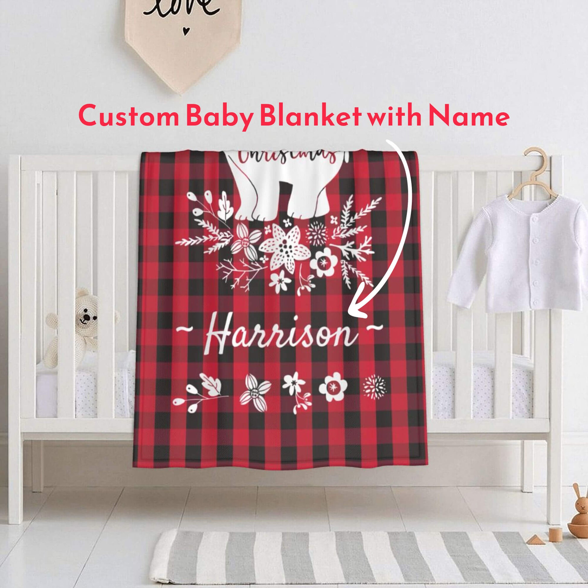 Custom Christmas baby blanket