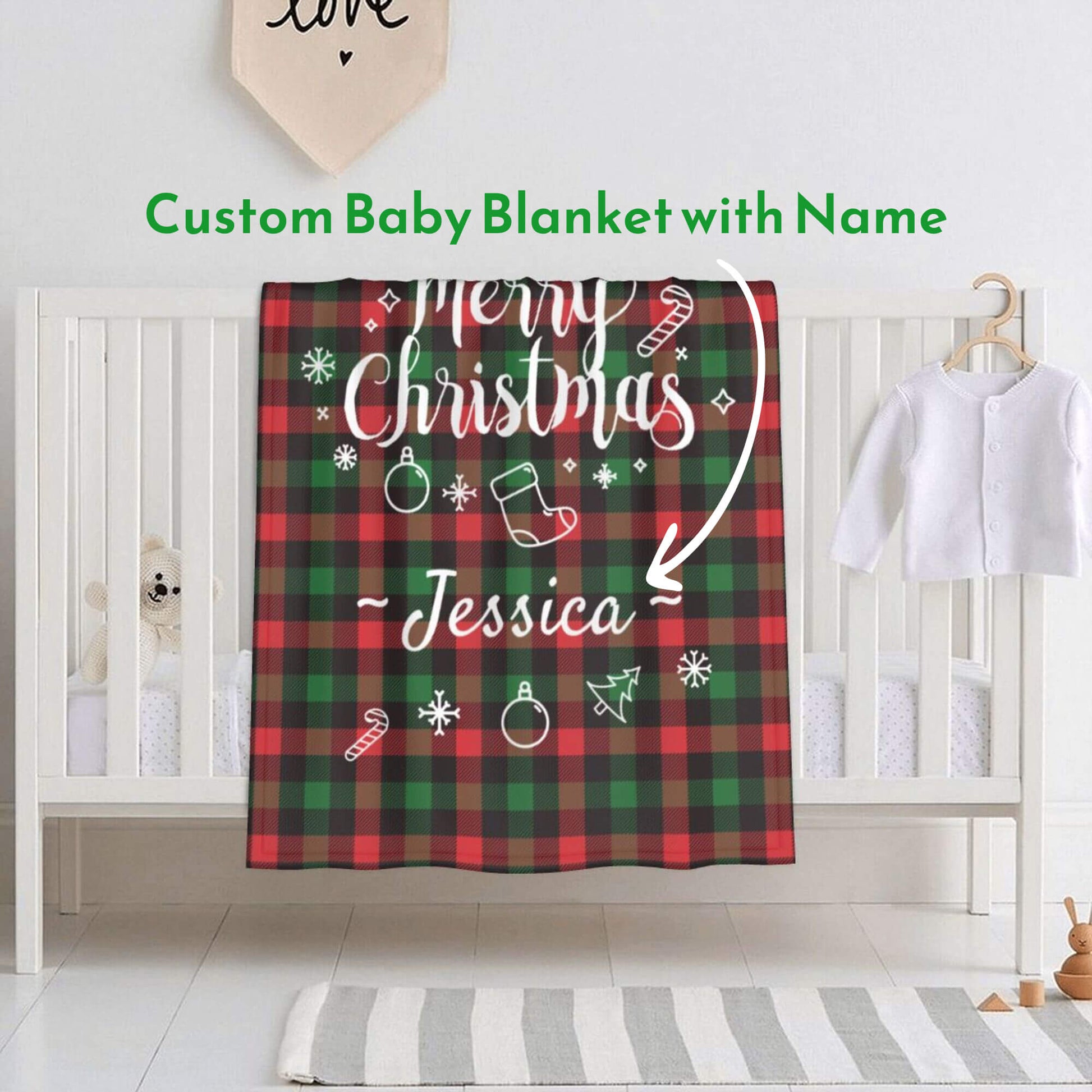 Personalized Christmas Baby Blanket