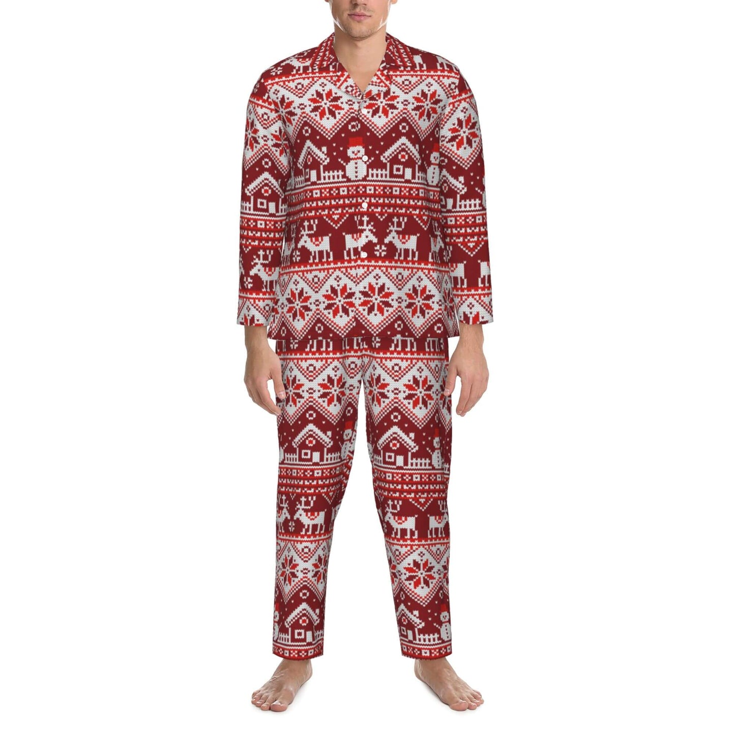 Christmas Snowman Pajamas Sets for Men