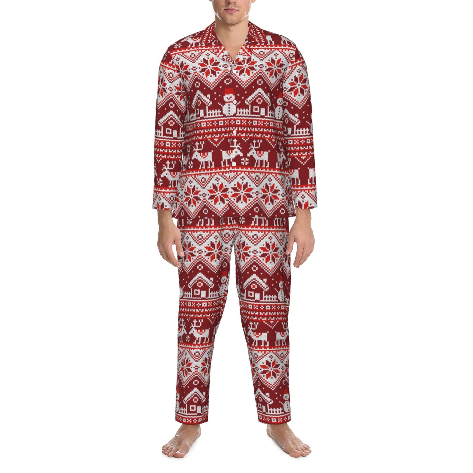Christmas Snowman Pajamas Sets for Men