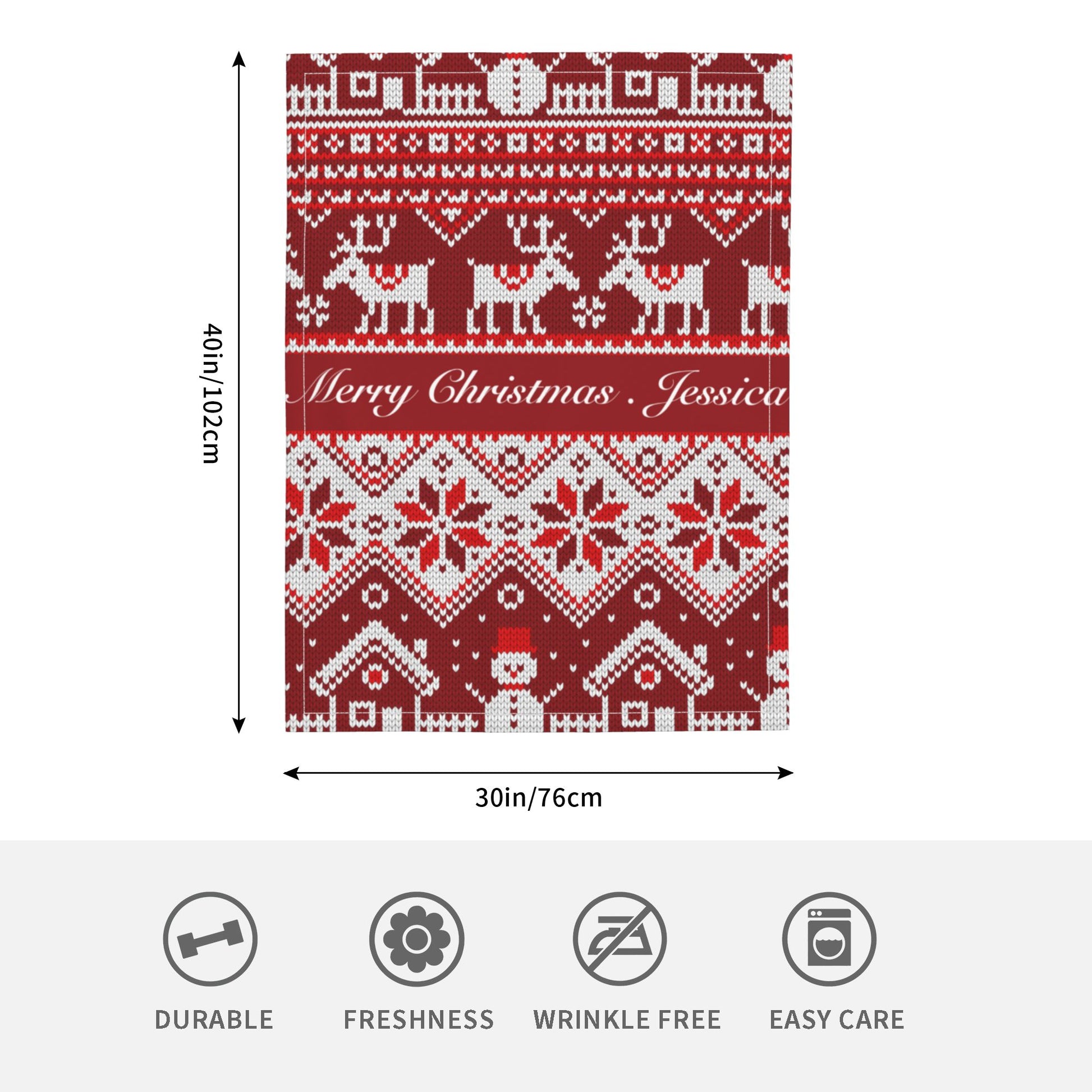 Custom Christmas Deer Baby Blanket