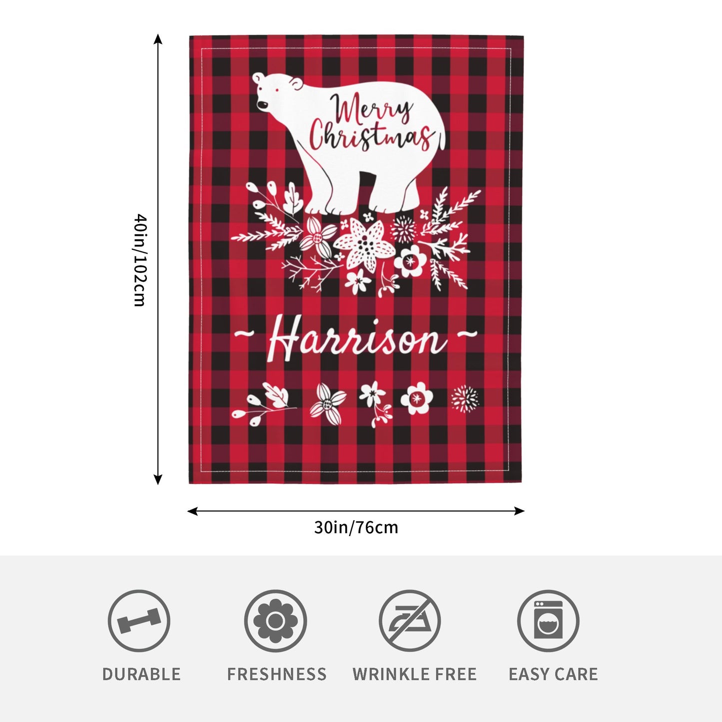 Custom Christmas baby blanket