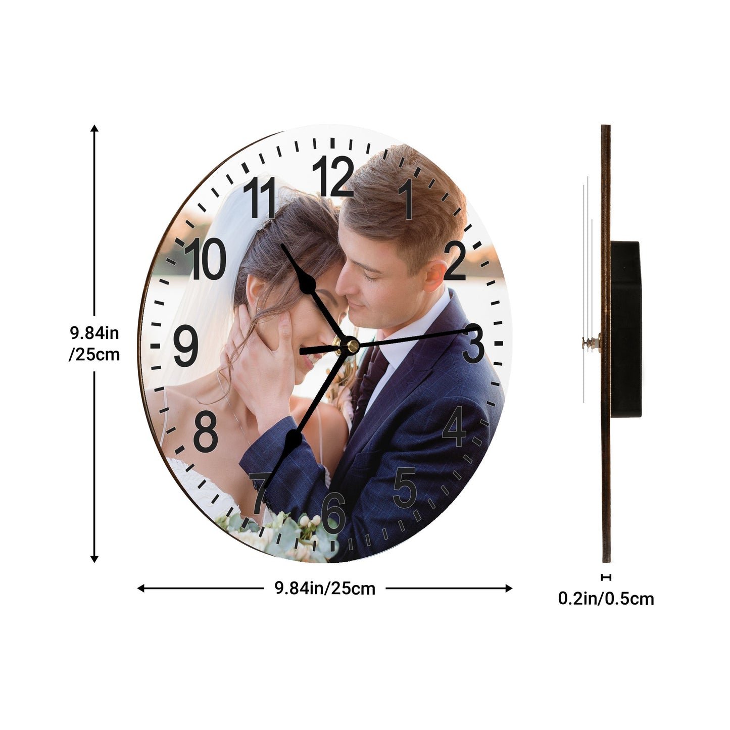Personalized wall clock gift with image / text, Custom memorable clocks for him her kids family on special days