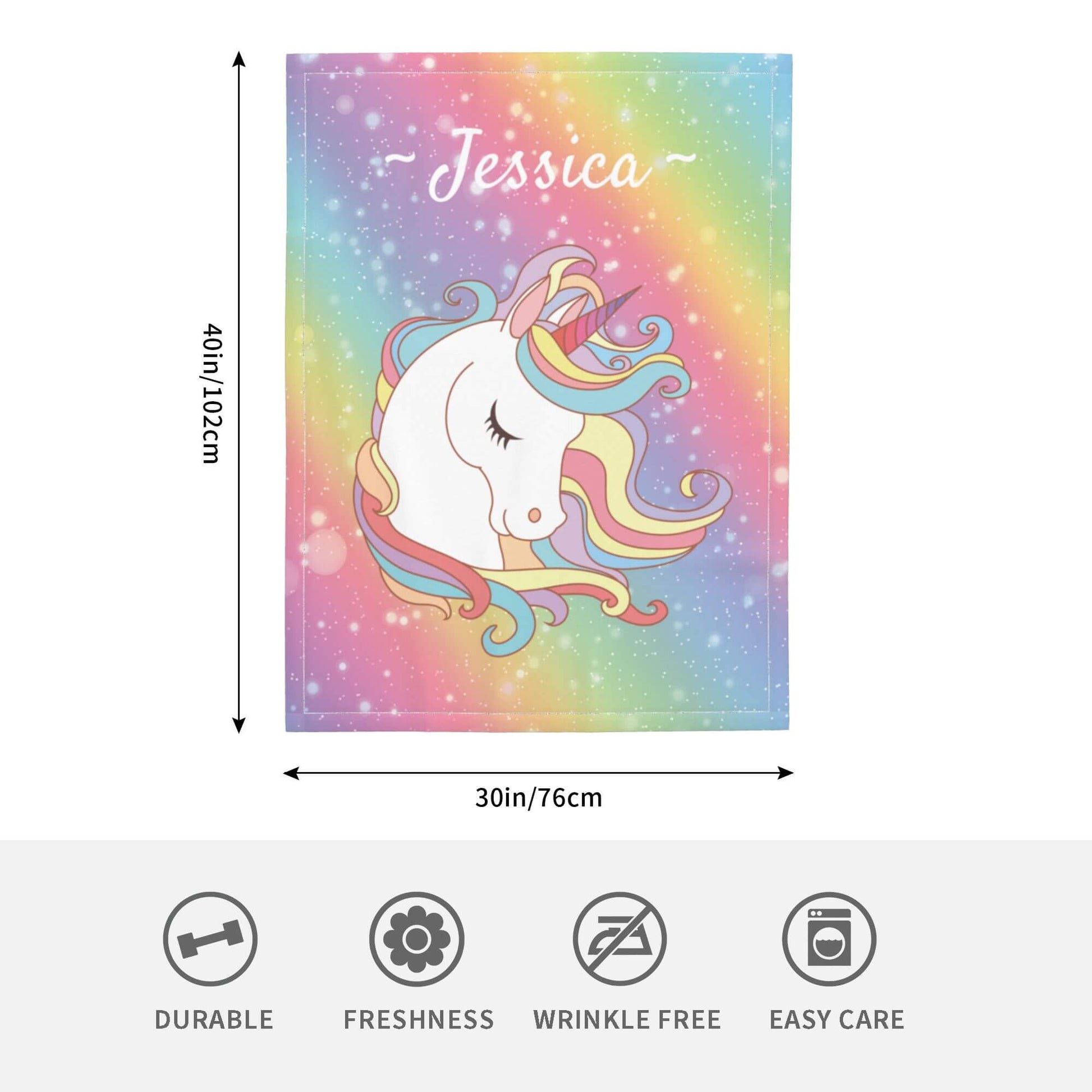 Personalized Baby Unicorn Blanket with Name