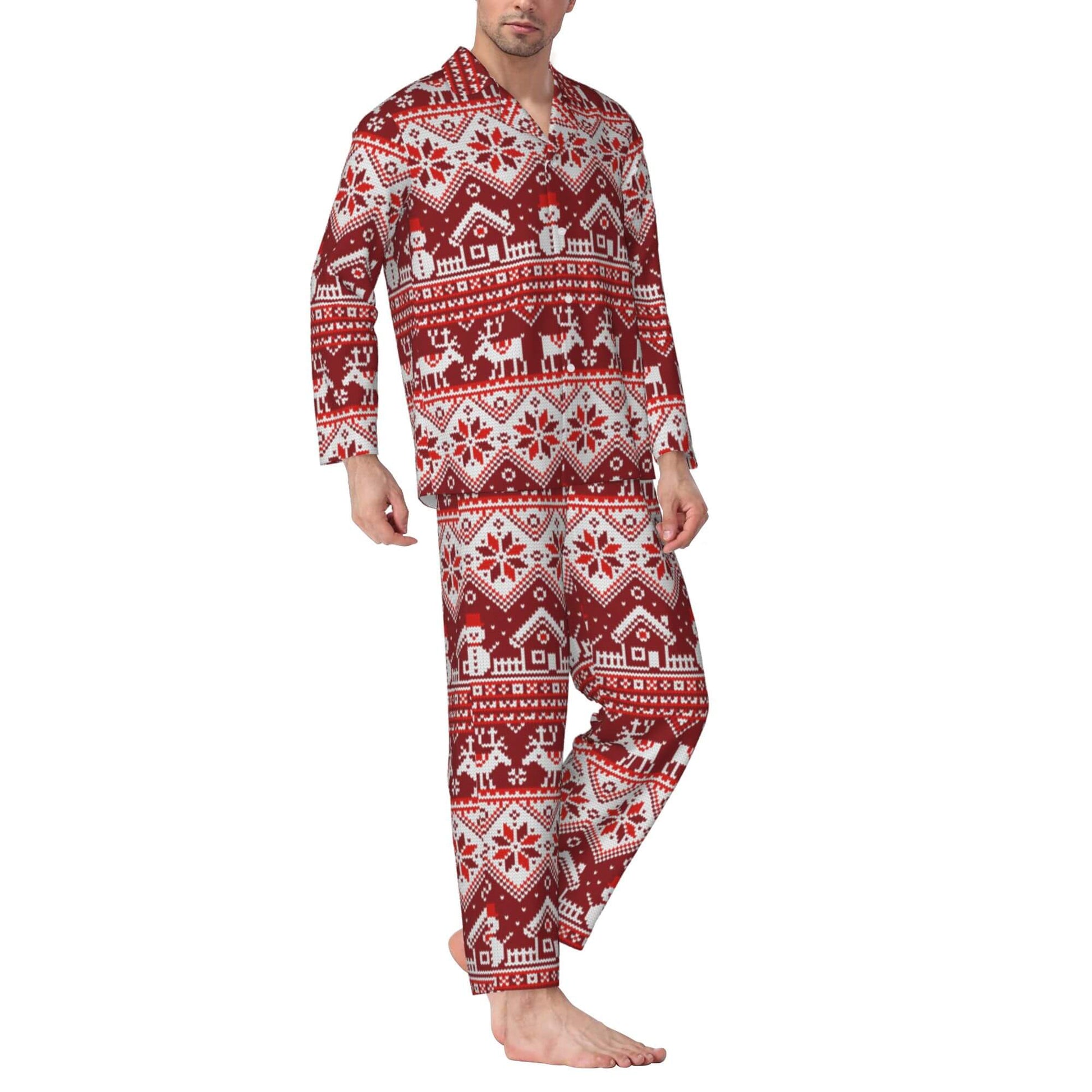 Christmas Snowman Pajamas Sets for Men