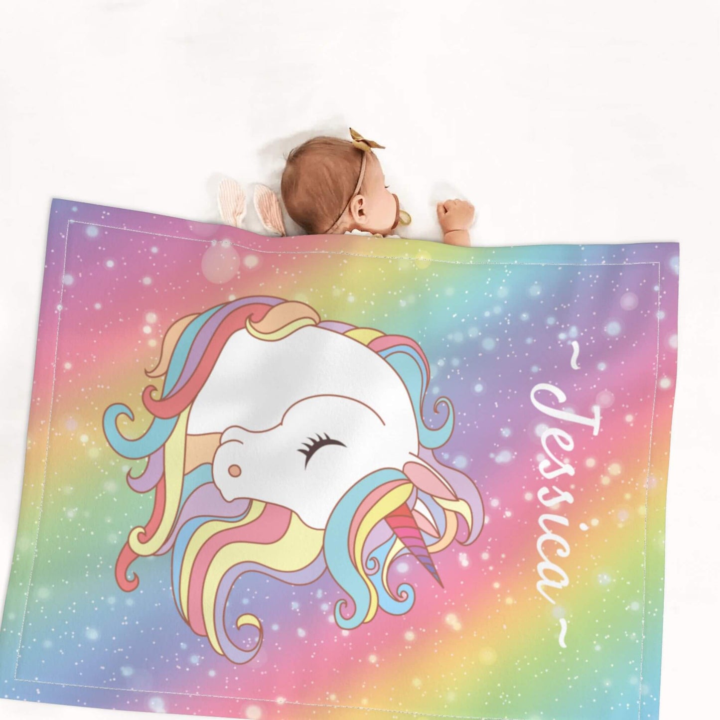Personalized Baby Unicorn Blanket with Name