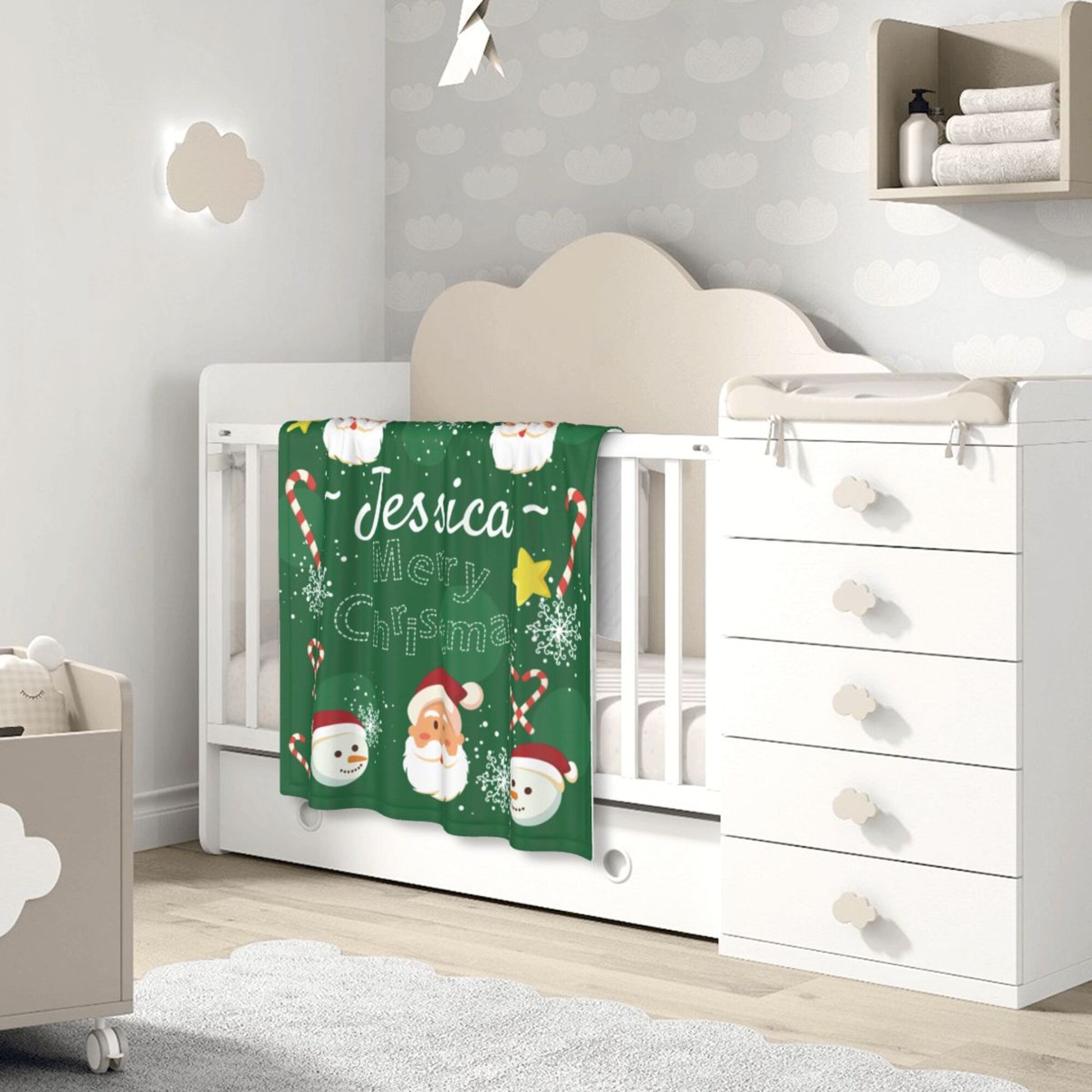 Custom Chirstmas Baby Blanket Gift