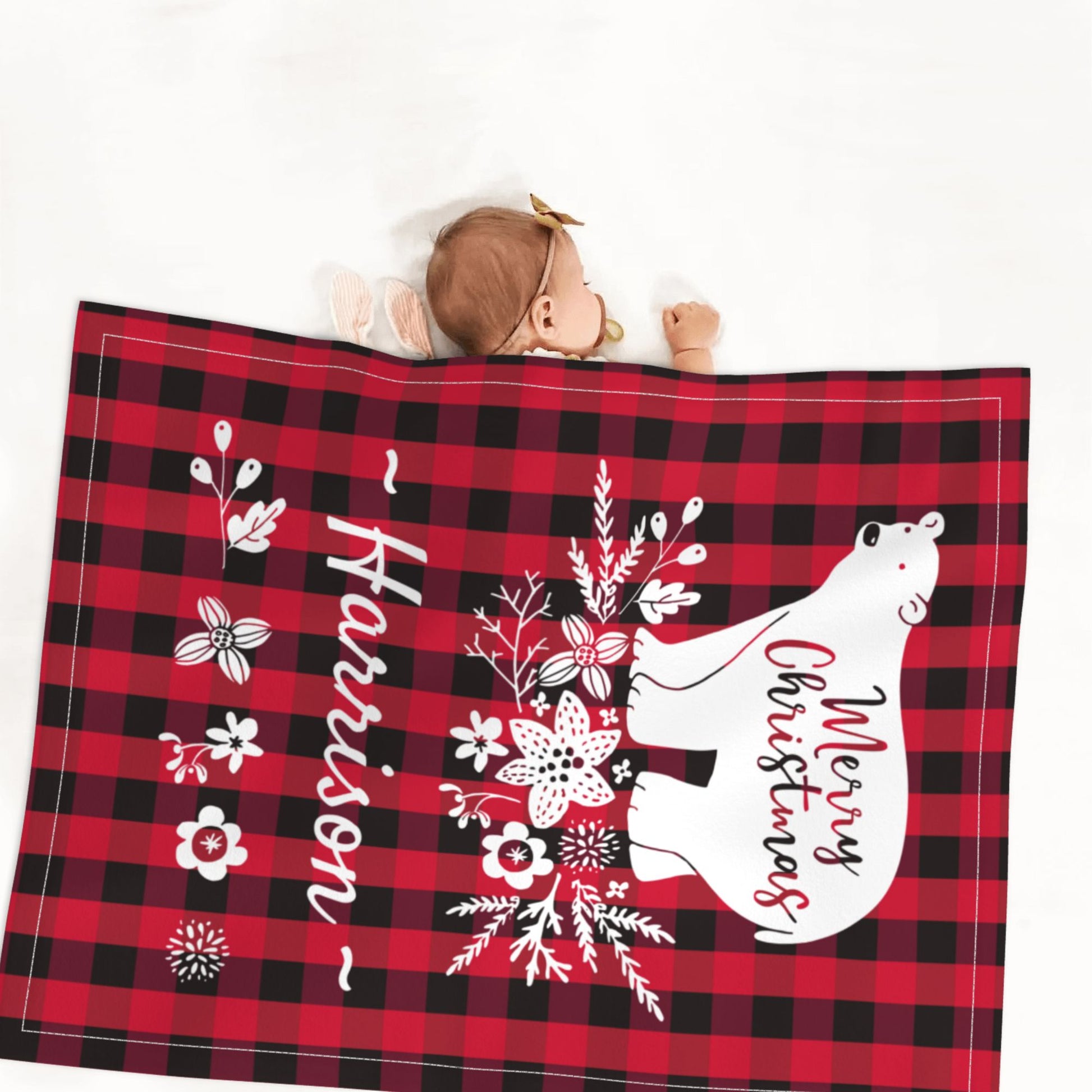 Custom Christmas baby blanket