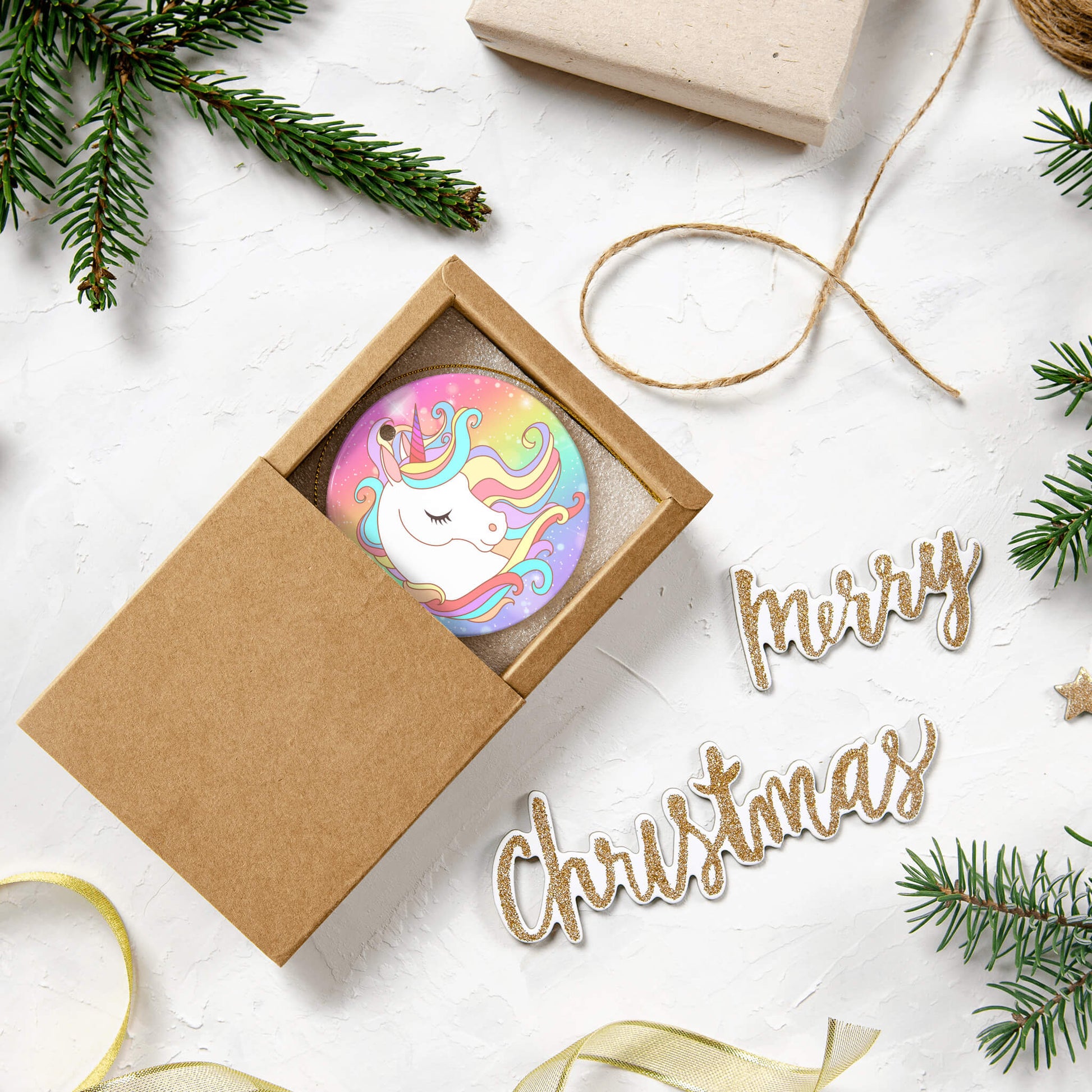 Christmas Unicorn Rainbow Ornaments Gifts