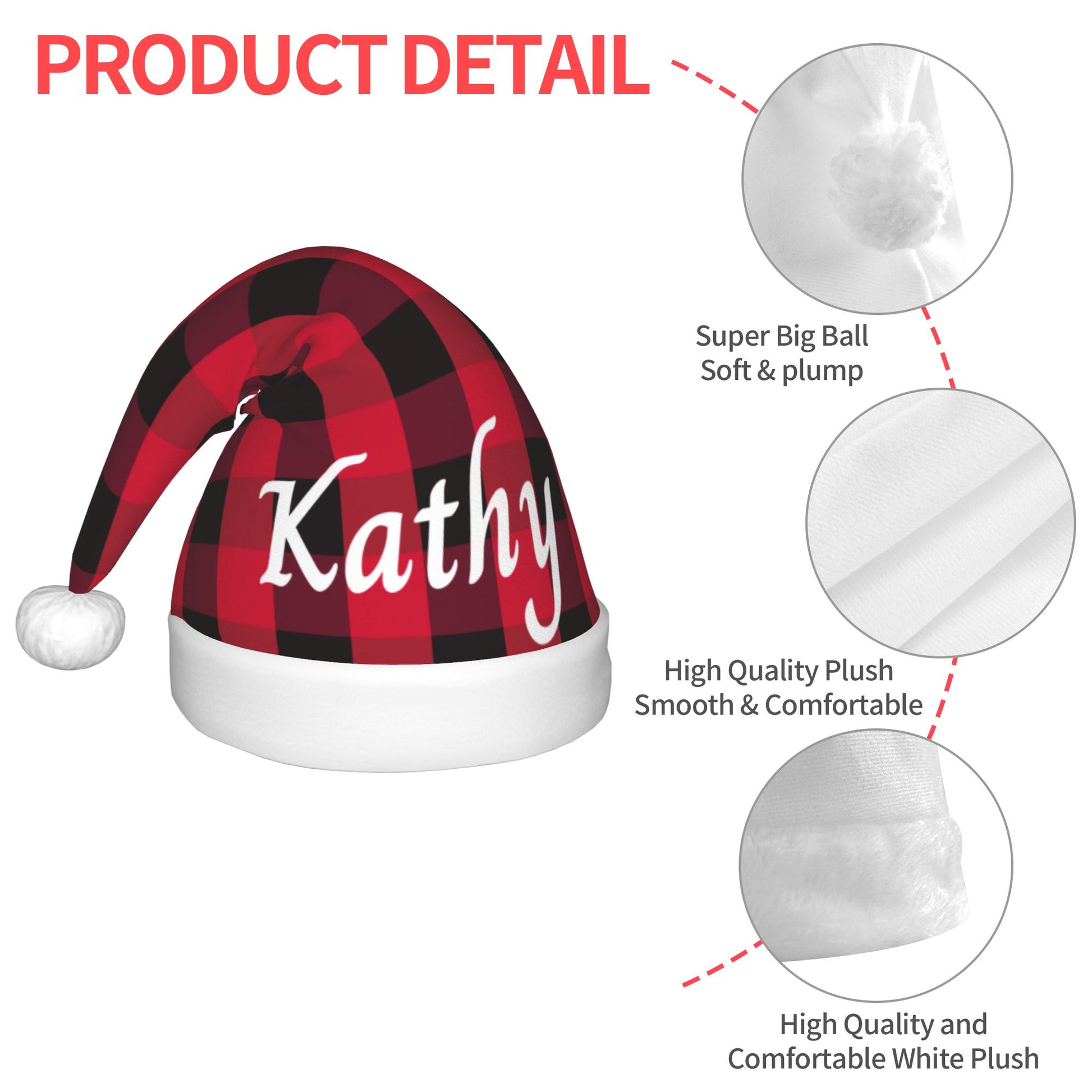 Custom Christmas Hat For Kids Red Black