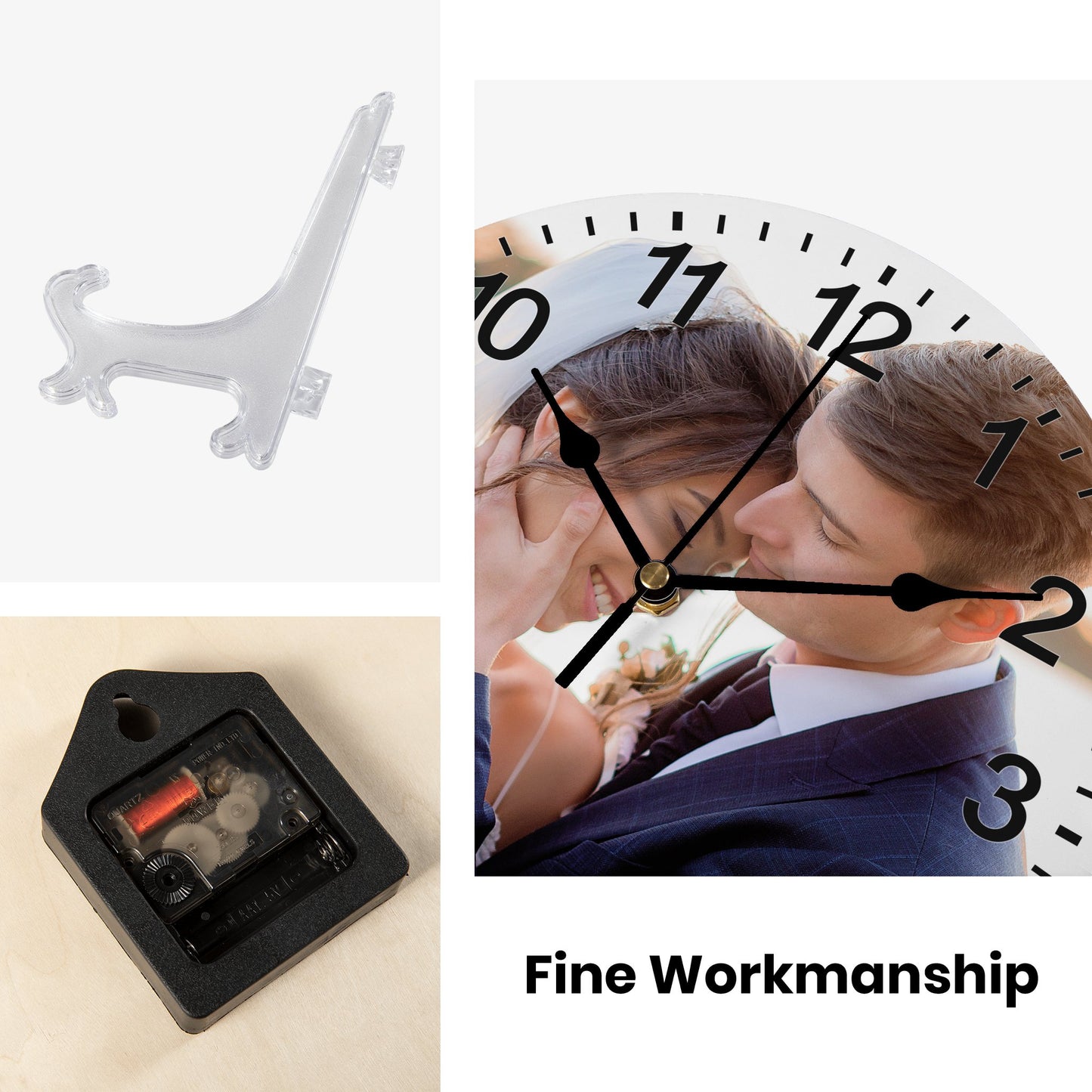 Personalized wall clock gift with image / text, Custom memorable clocks for him her kids family on special days