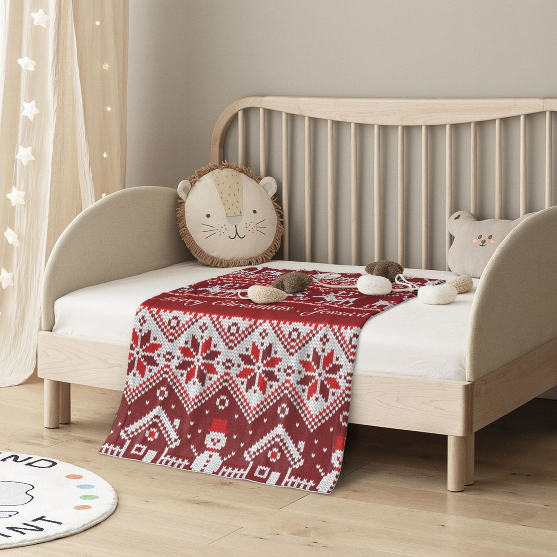 Custom Christmas Deer Baby Blanket