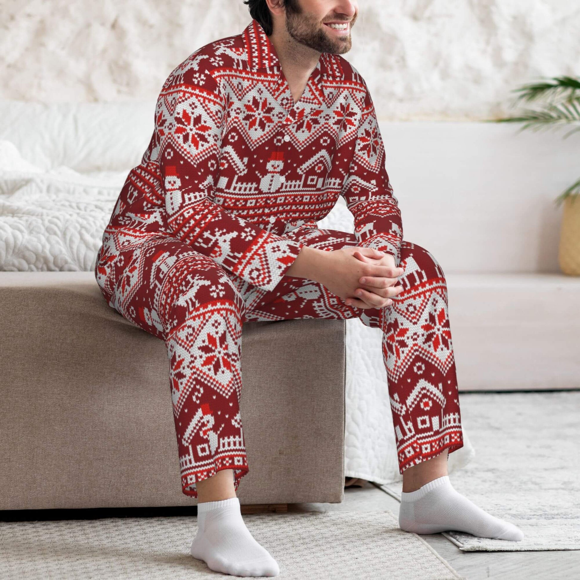 Christmas Snowman Pajamas Sets for Men