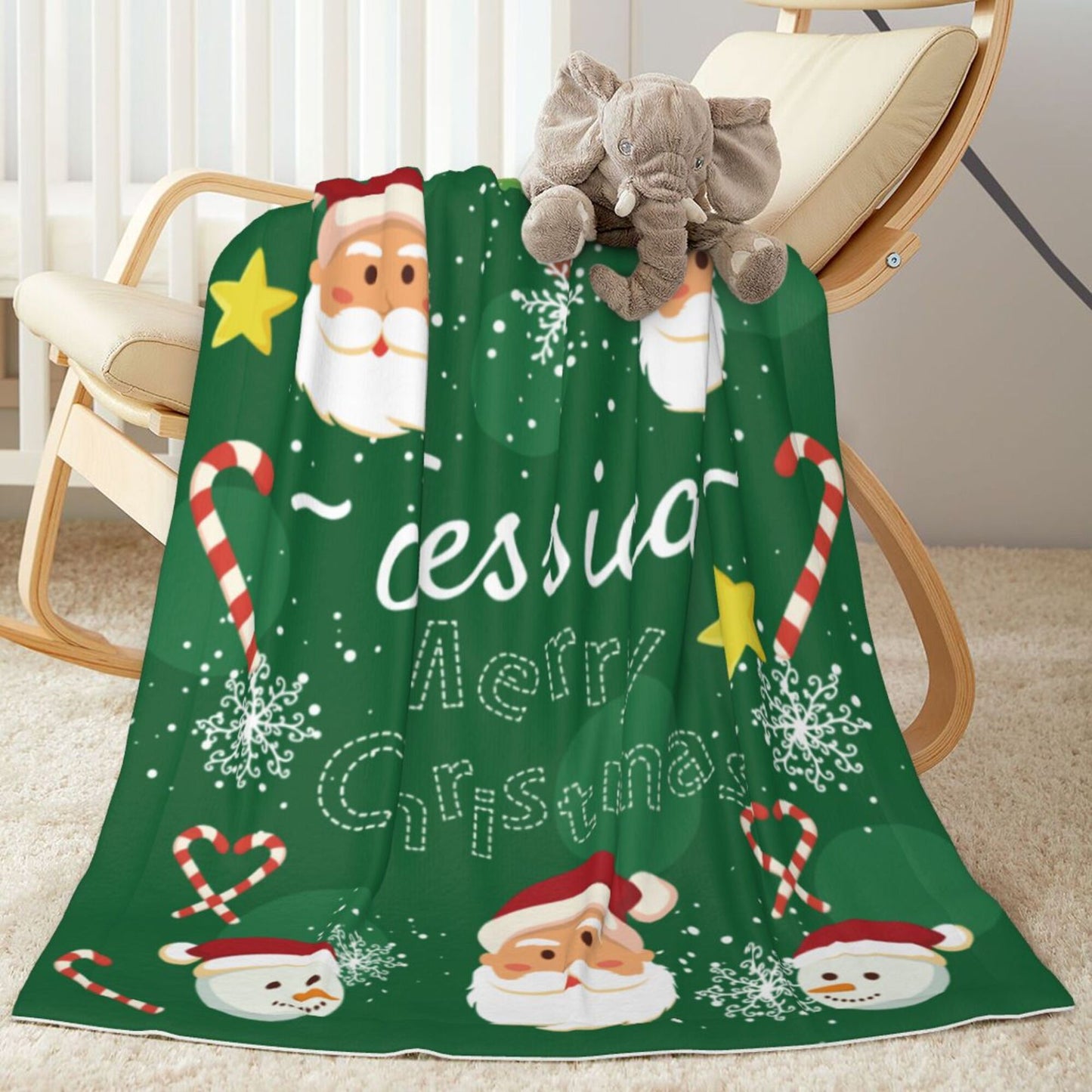 Custom Chirstmas Baby Blanket Gift