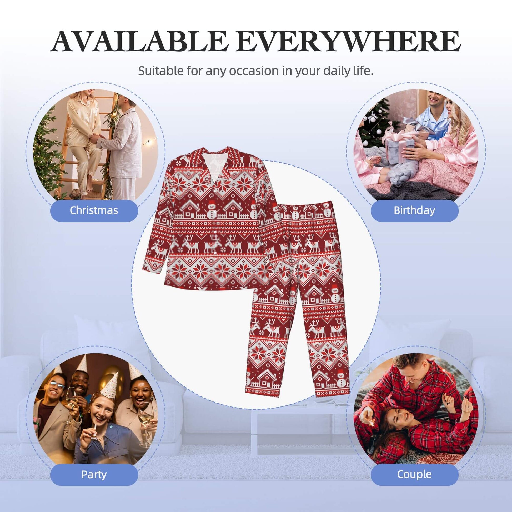 Christmas Snowman Pajamas Sets for Men