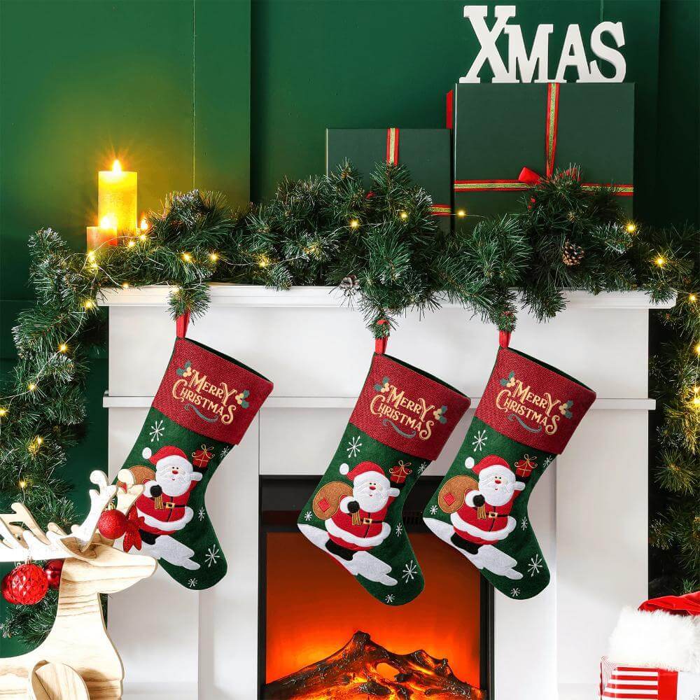 Custom Christmas stockings with Embroidered name