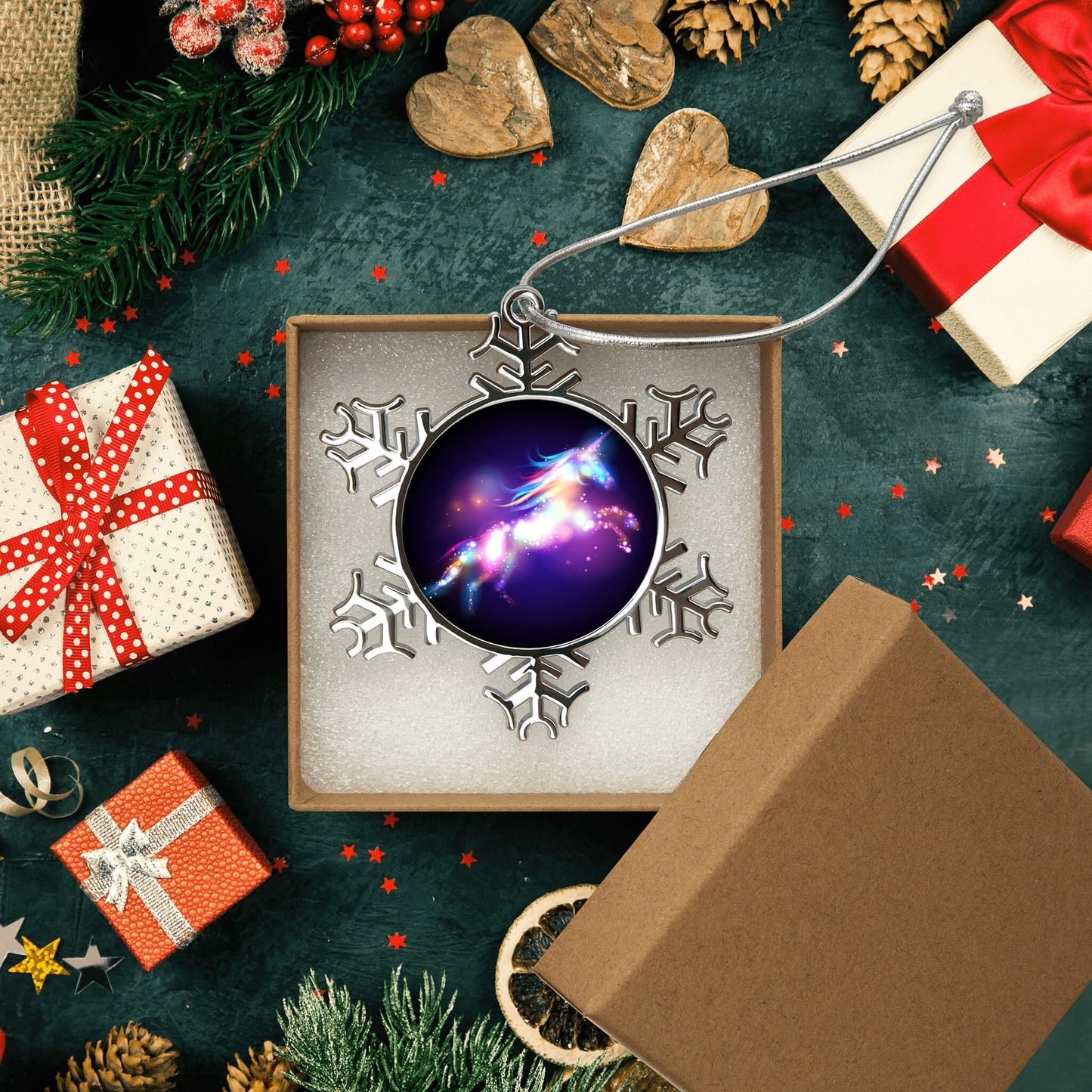 Personalized Christmas Snowflake Unicorn Ornaments
