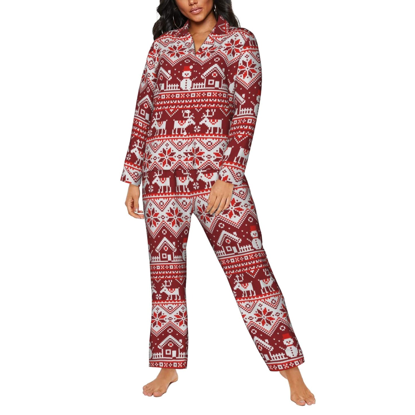 Christmas Pajamas Sets Women Snowman