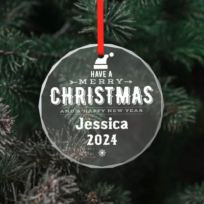 Christmas Glass Ornaments with Name