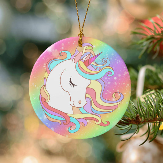 Christmas Unicorn Rainbow Ornaments Gifts