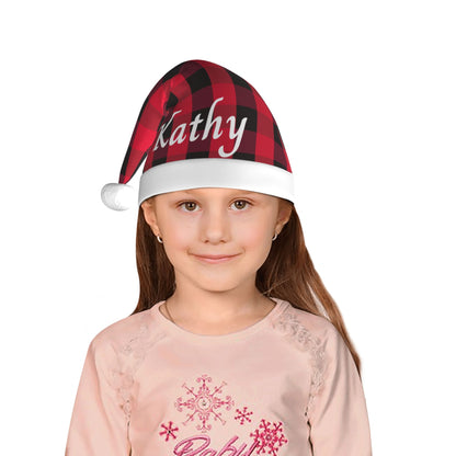 Custom Christmas Hat For Kids Red Black