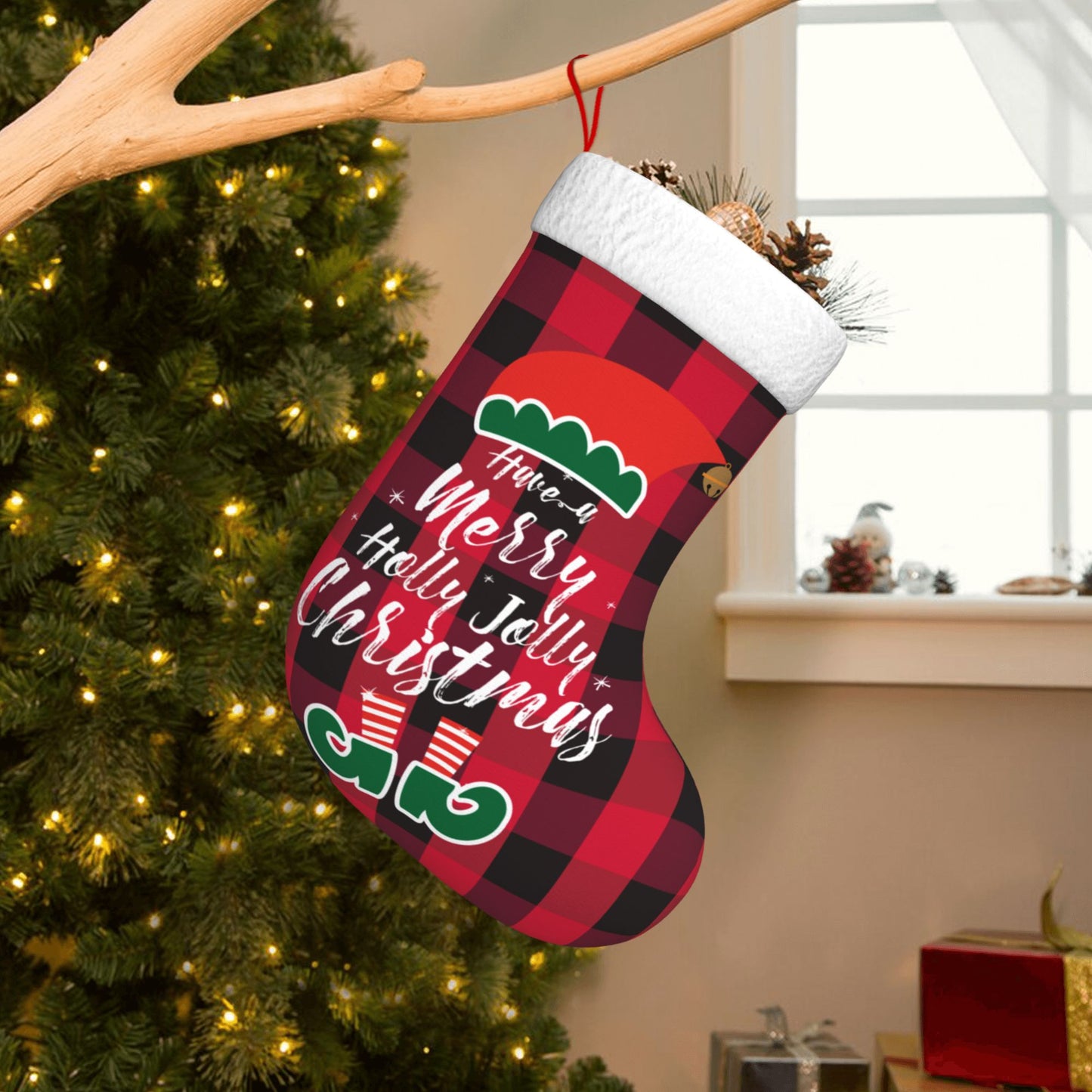 Custom Christmas Stockings Santa Grid