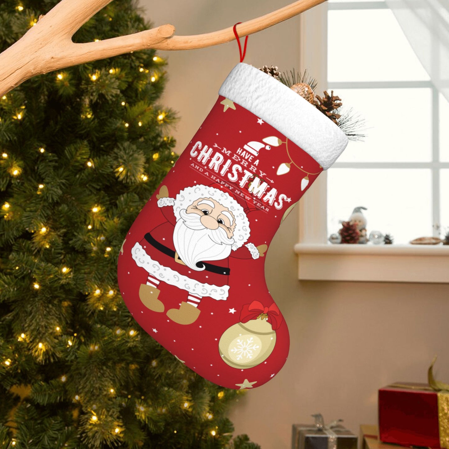 Personalized Christmas Santa Stockings Red