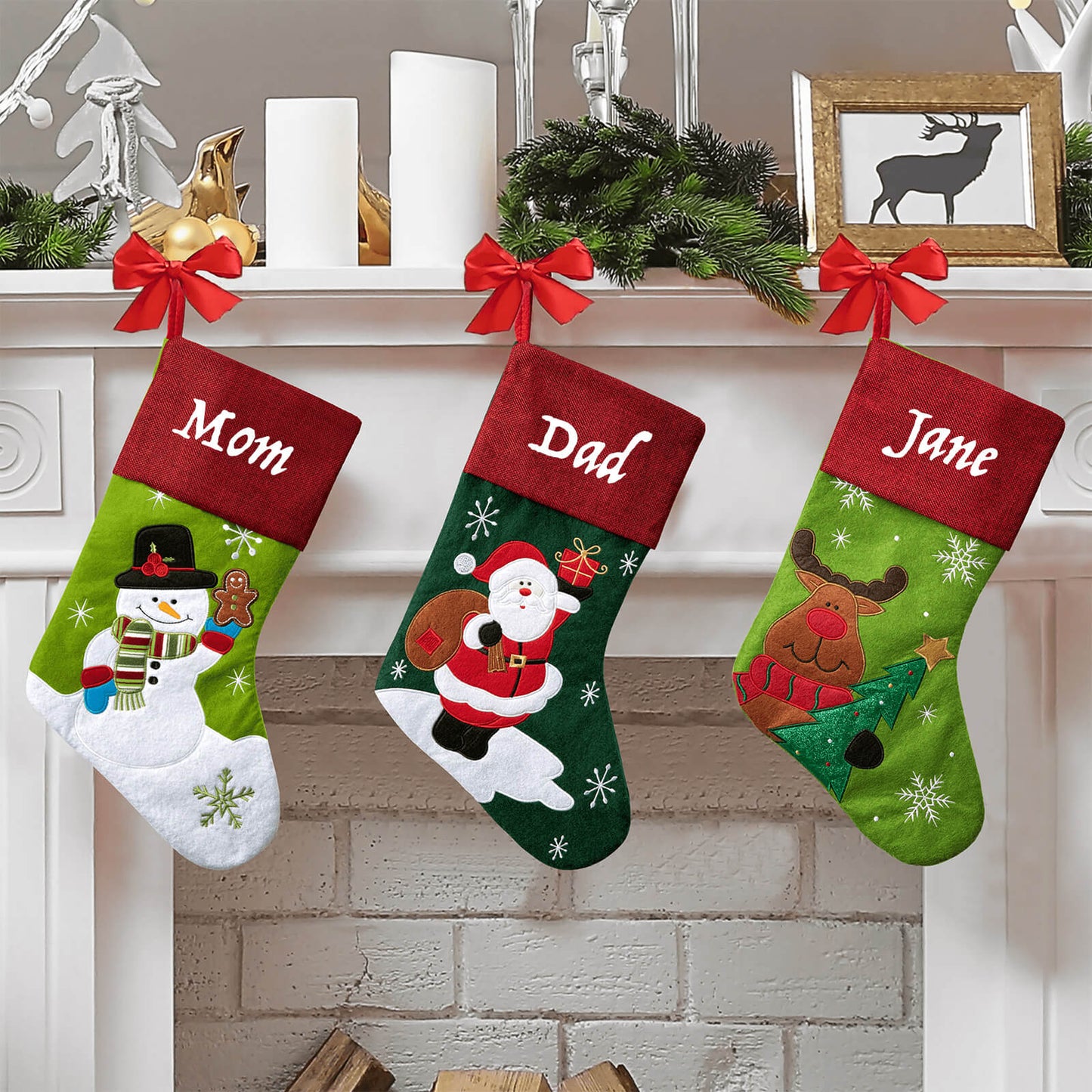 Custom Christmas stockings with Embroidered name