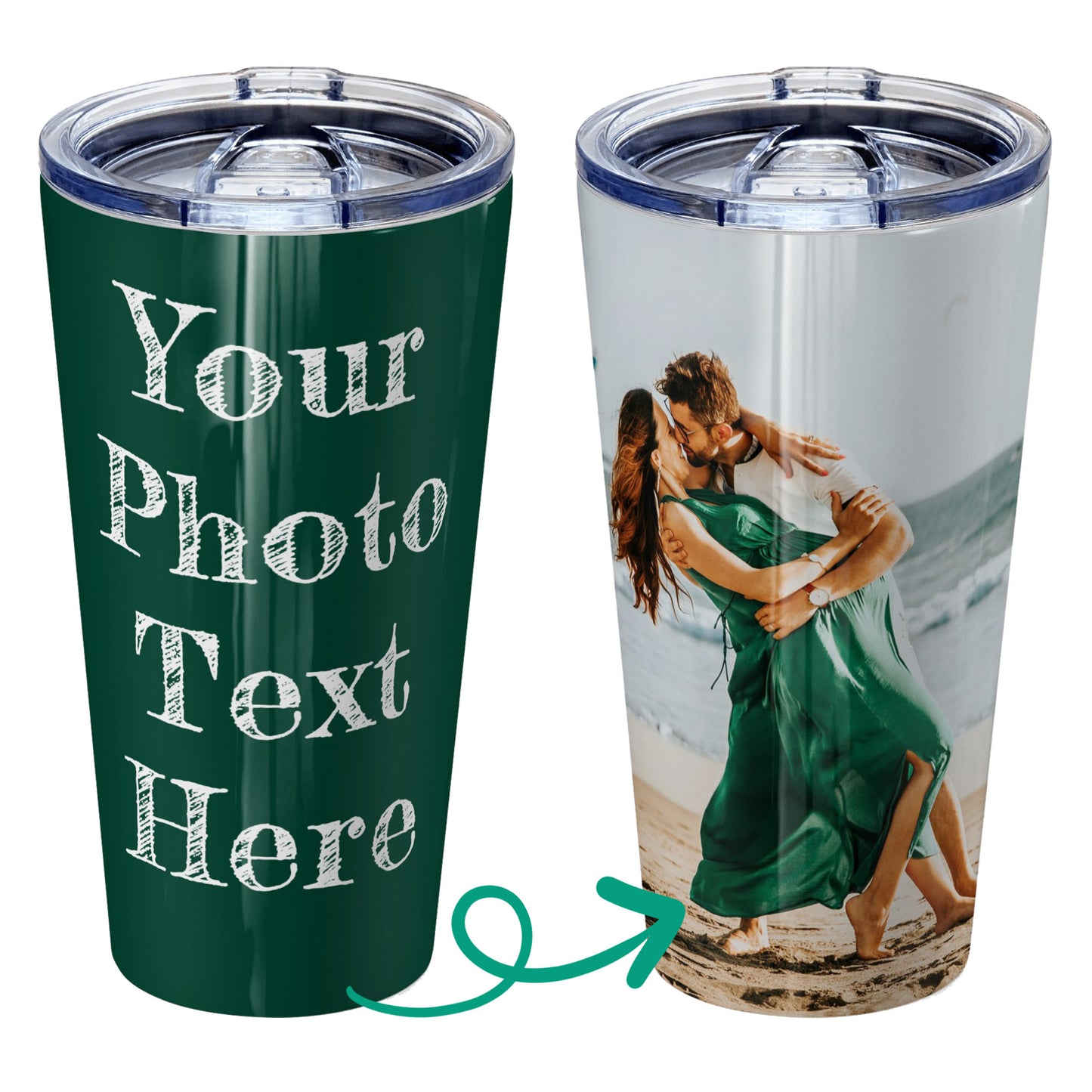 Personalized tumbler with pictures photo logo name text for men women dad mom