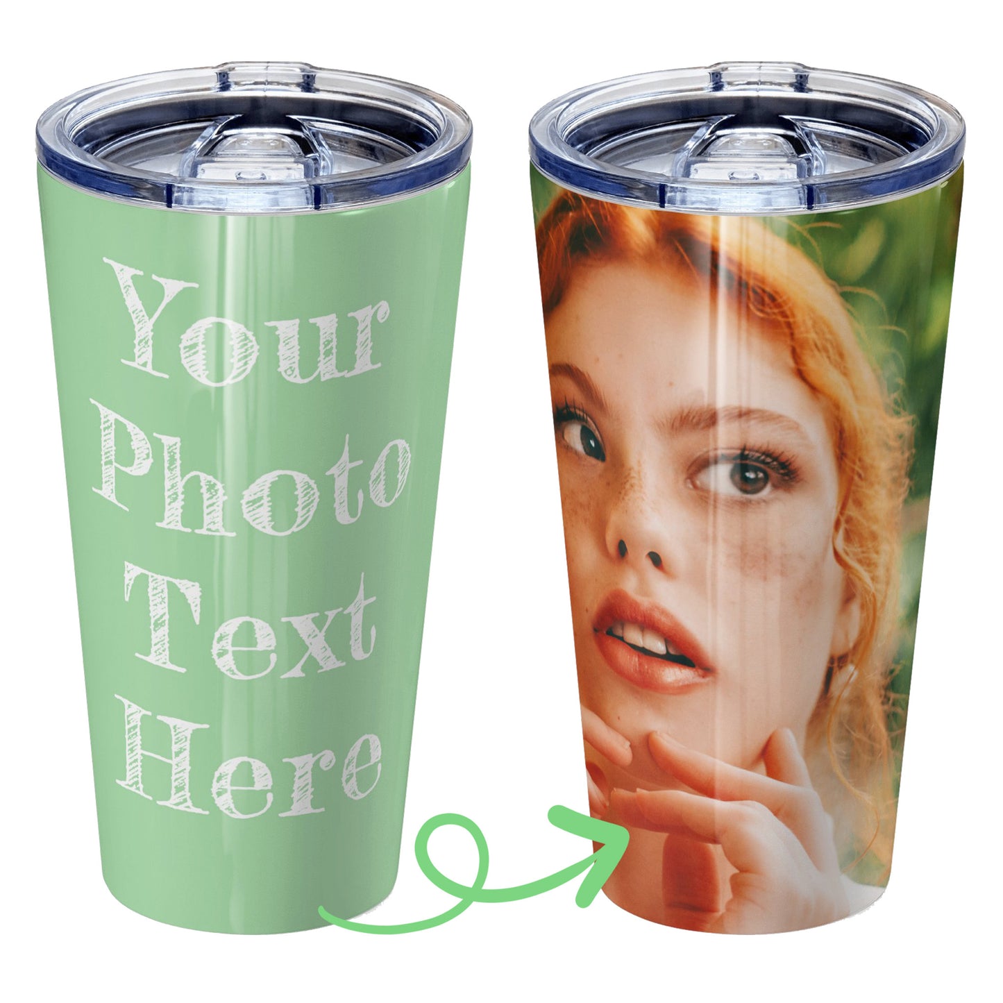 Personalized tumbler with pictures photo logo name text for men women dad mom