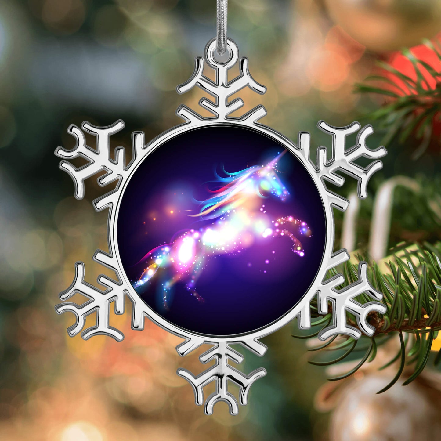 Personalized Christmas Snowflake Unicorn Ornaments