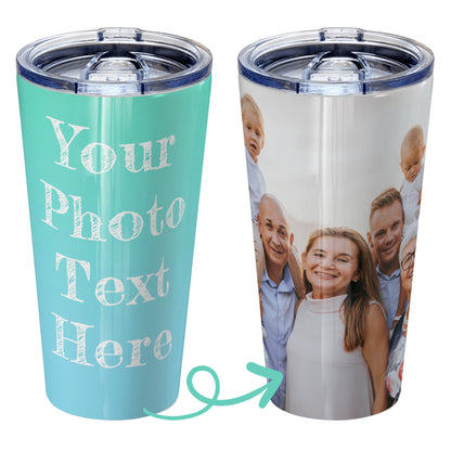 Personalized tumbler with pictures photo logo name text for men women dad mom