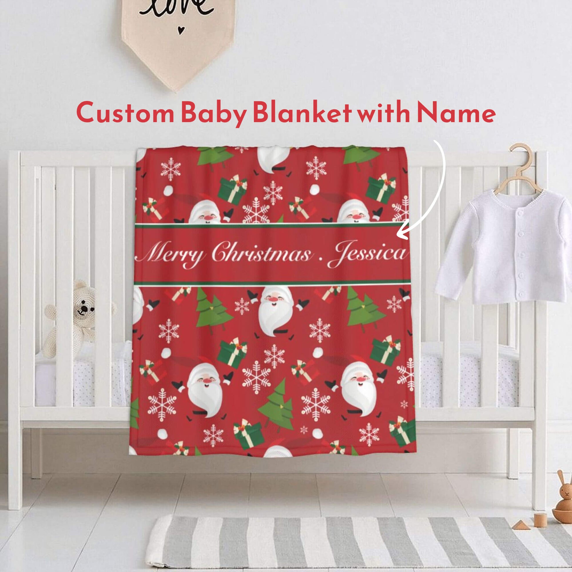 Custom Christmas Baby Blanket Gifts