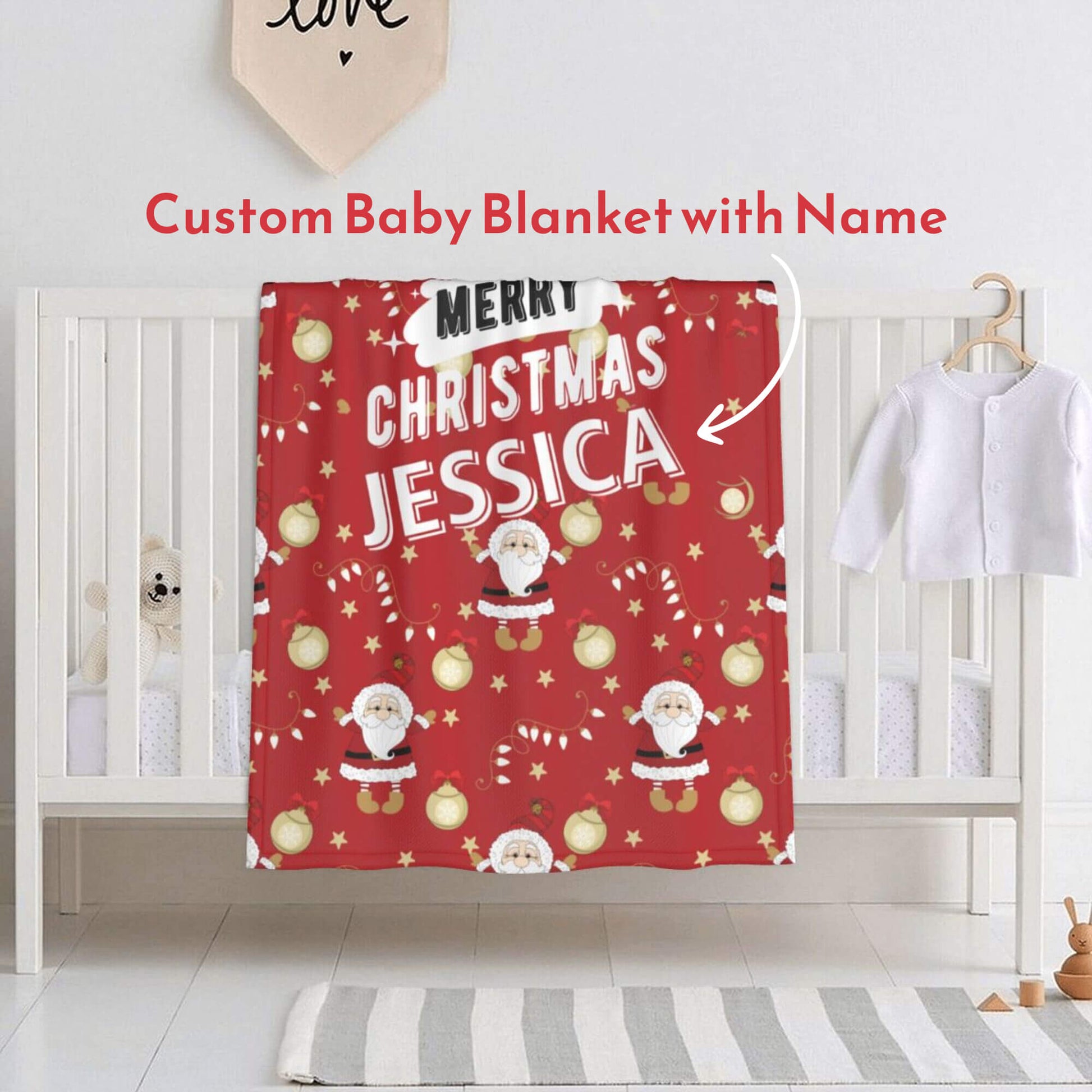 Custom Christmas Santa Baby Blanket