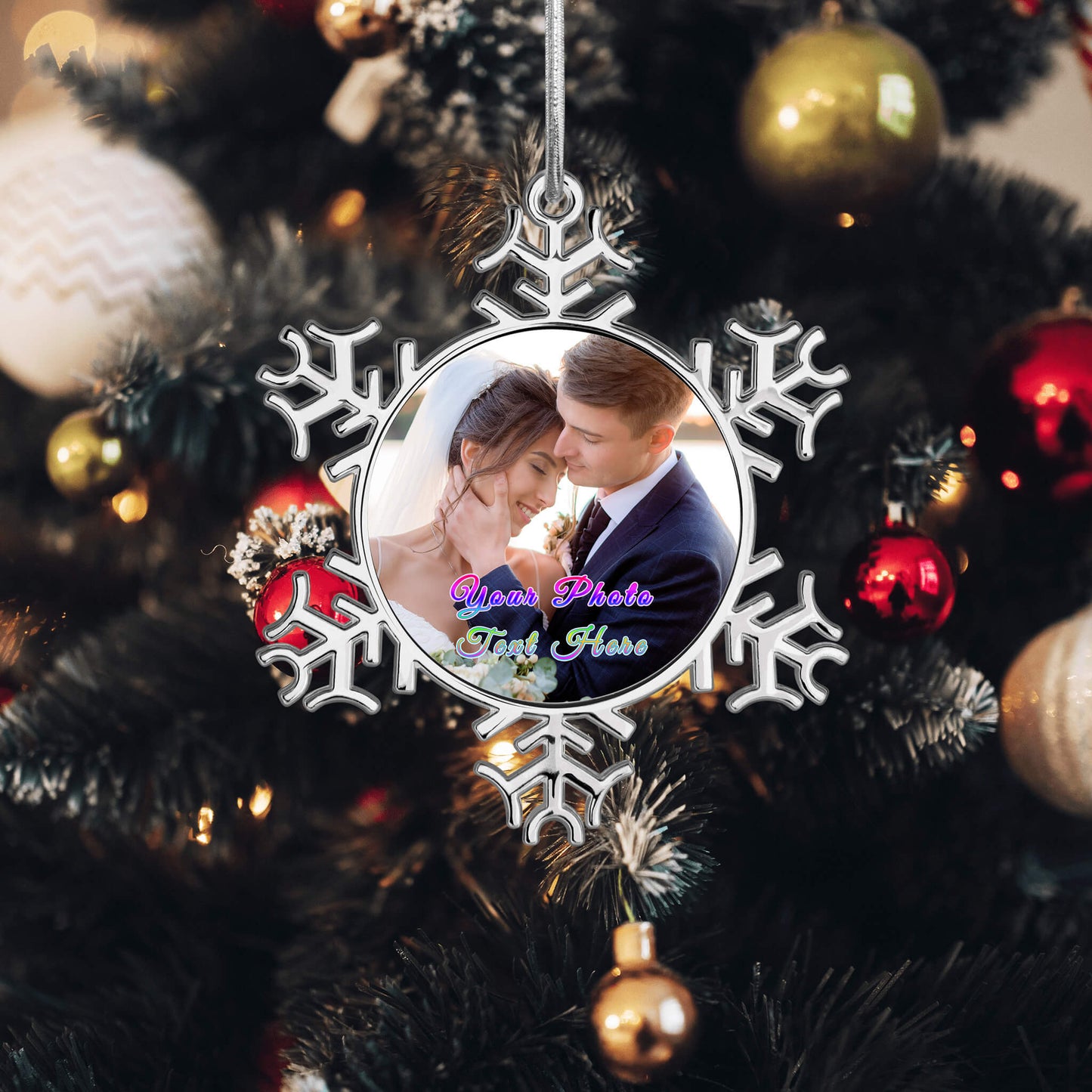 Custom Christmas Snowflake Ornaments with Photo