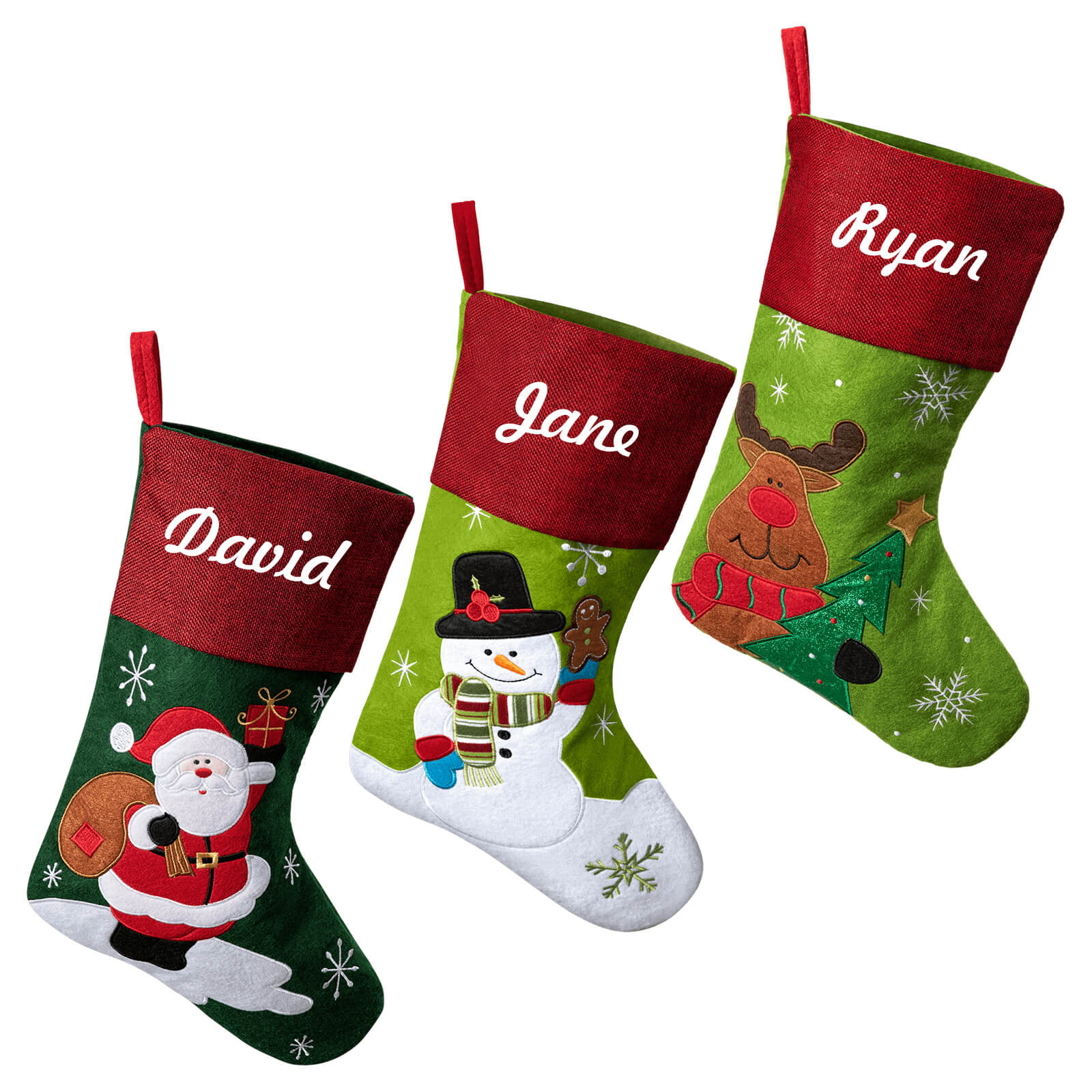 Custom Christmas stockings with Embroidered name