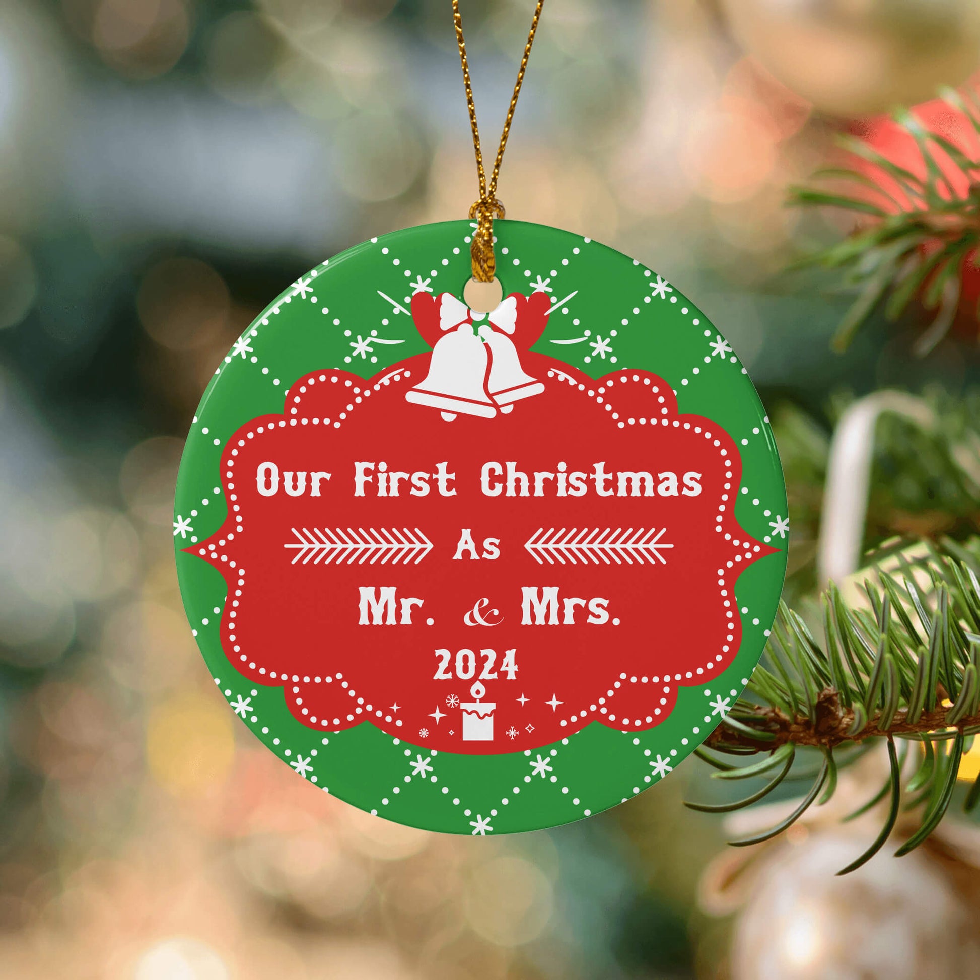 Personalized First Christmas Ornament Wedding Gift