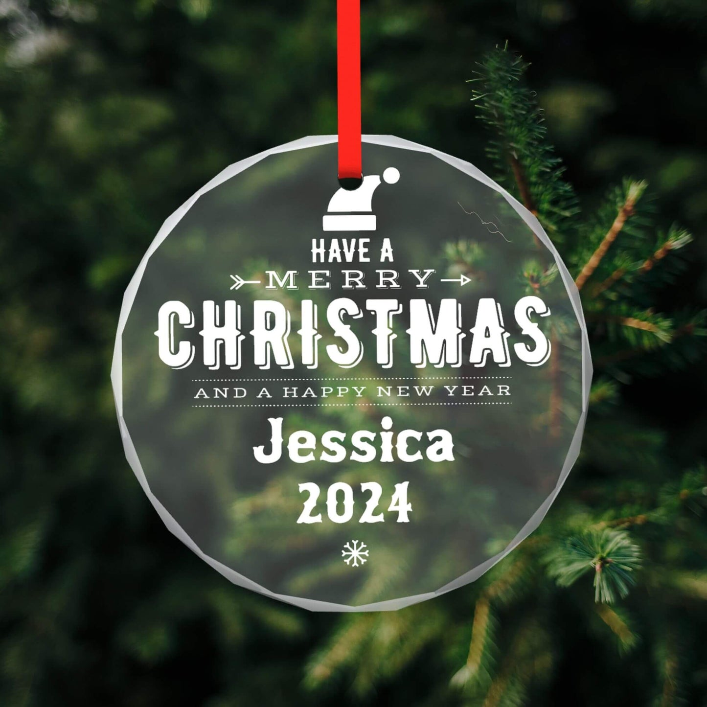 Christmas Glass Ornaments with Name