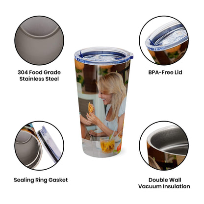 Personalized tumbler with pictures photo logo name text for men women dad mom