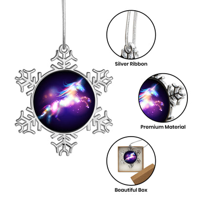 Personalized Christmas Snowflake Unicorn Ornaments