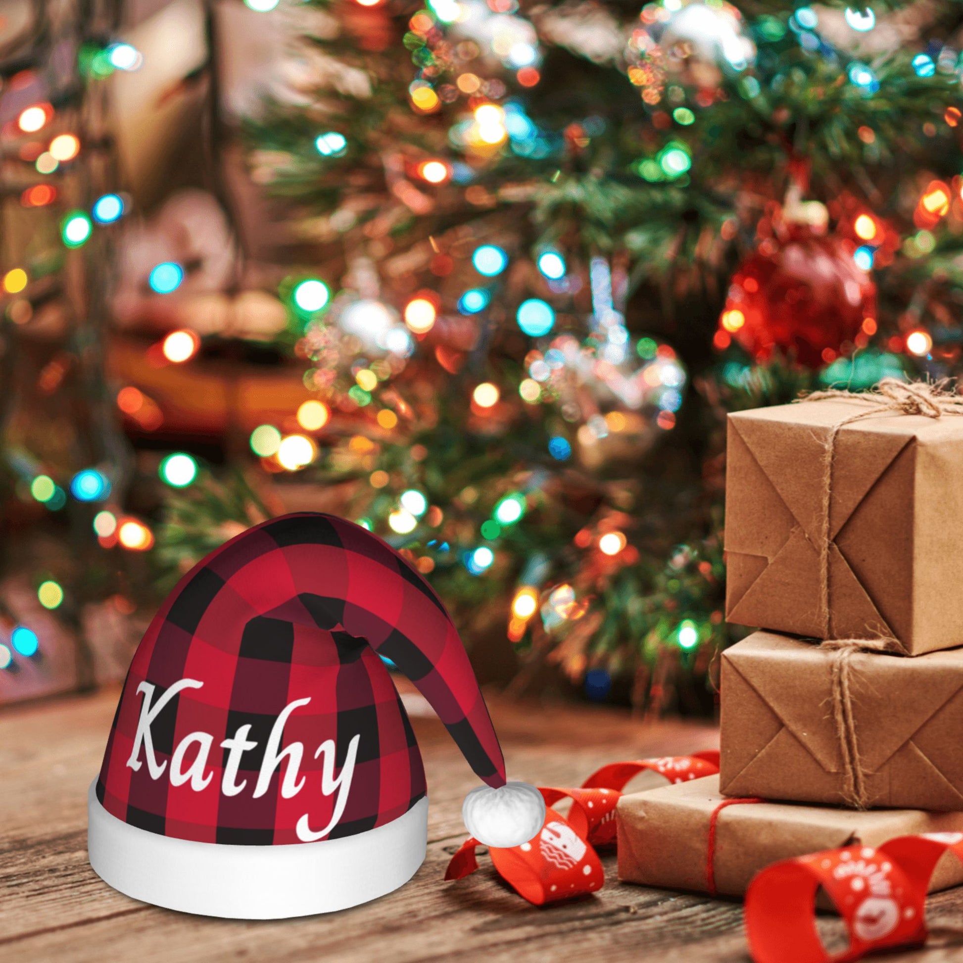Custom Christmas Hat For Kids Red Black
