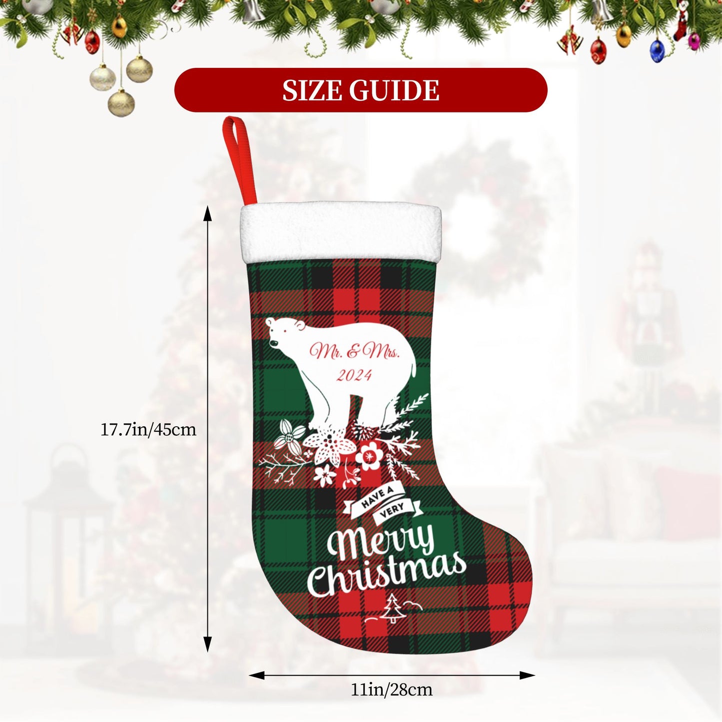 Custom Christmas Stockings Bear