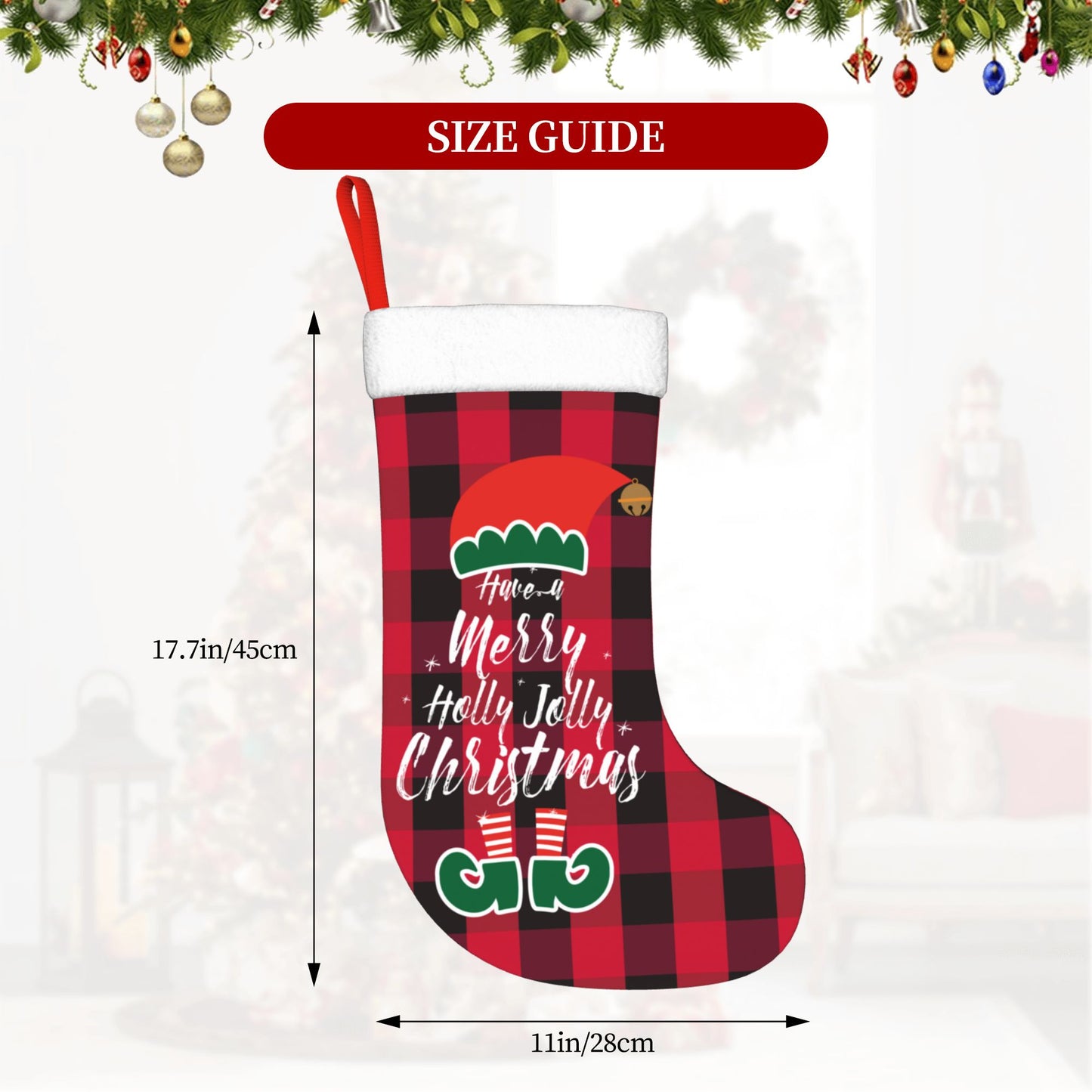 Custom Christmas Stockings Santa Grid