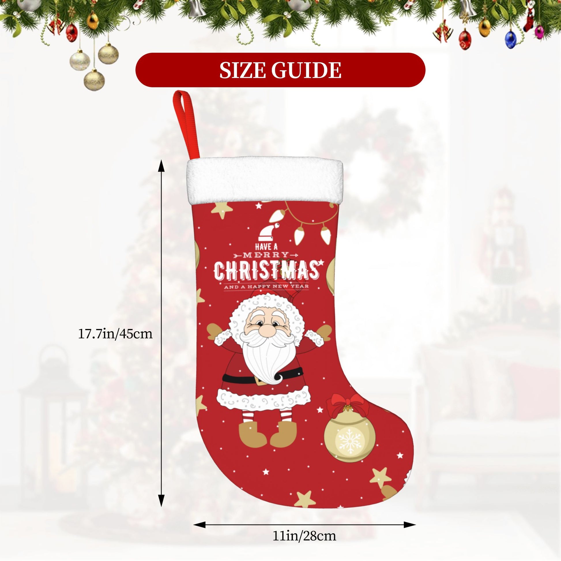 Personalized Christmas Santa Stockings Red