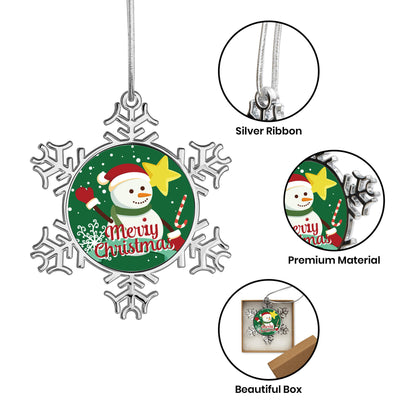 Custom Snowflake Snowman Ornament