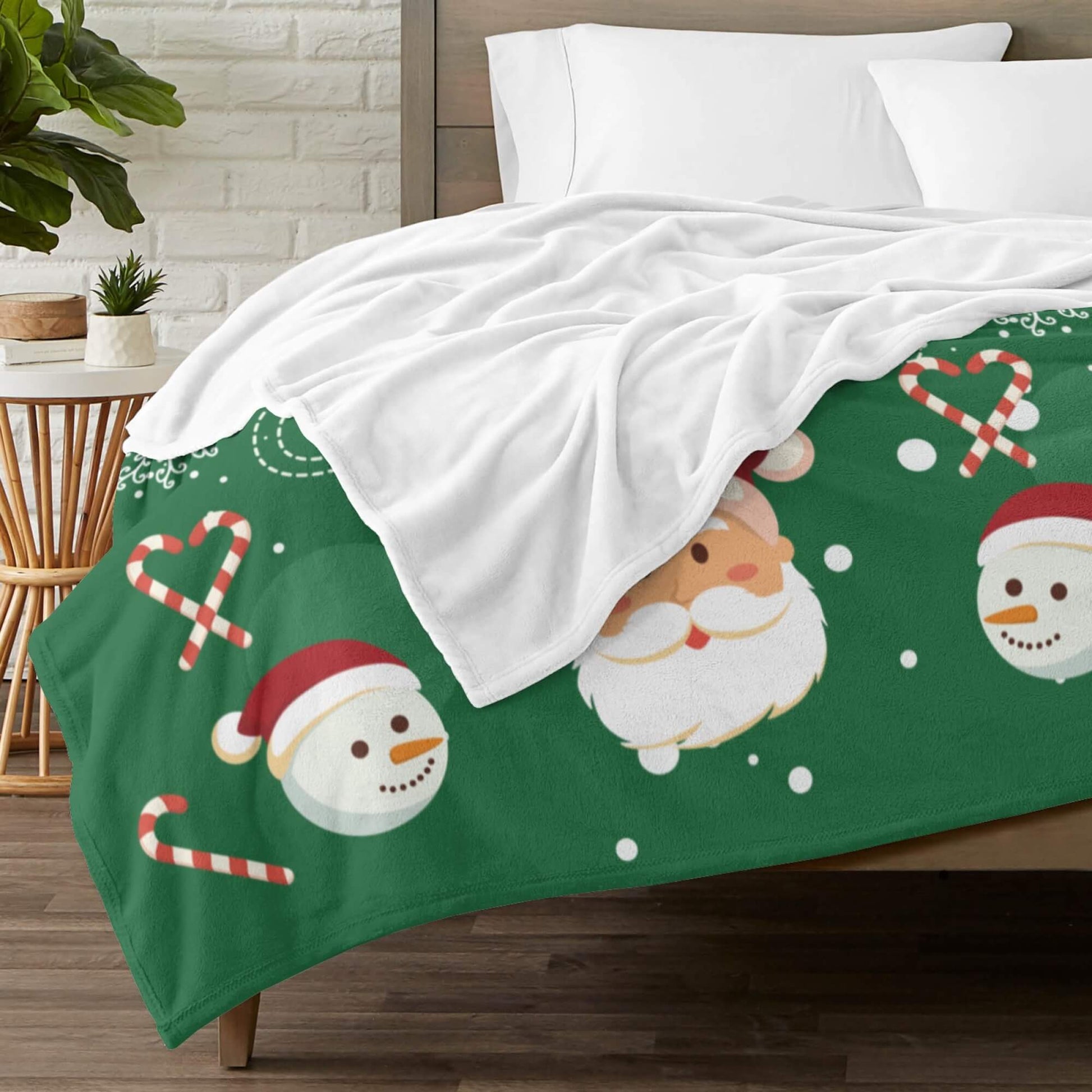 Personalized Christmas Green Blanket with Photo