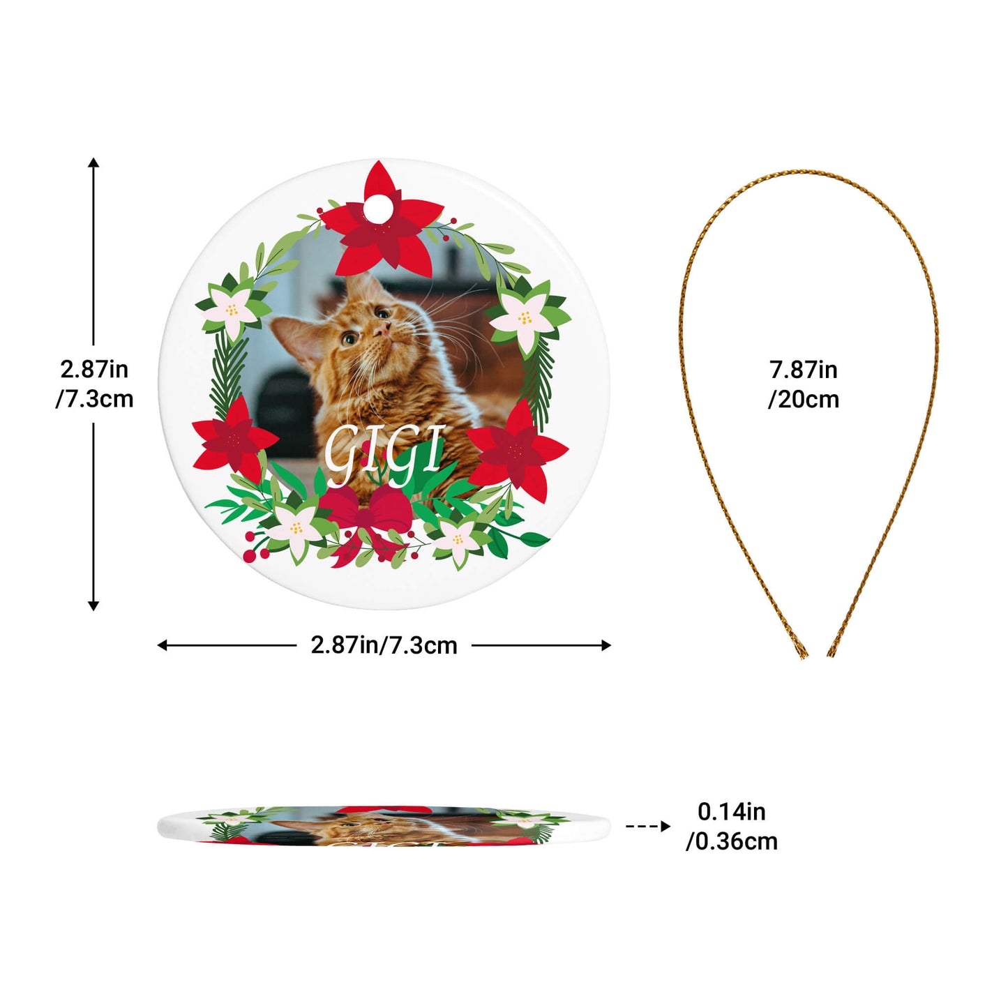 Personalized Christmas Ornaments for Cat