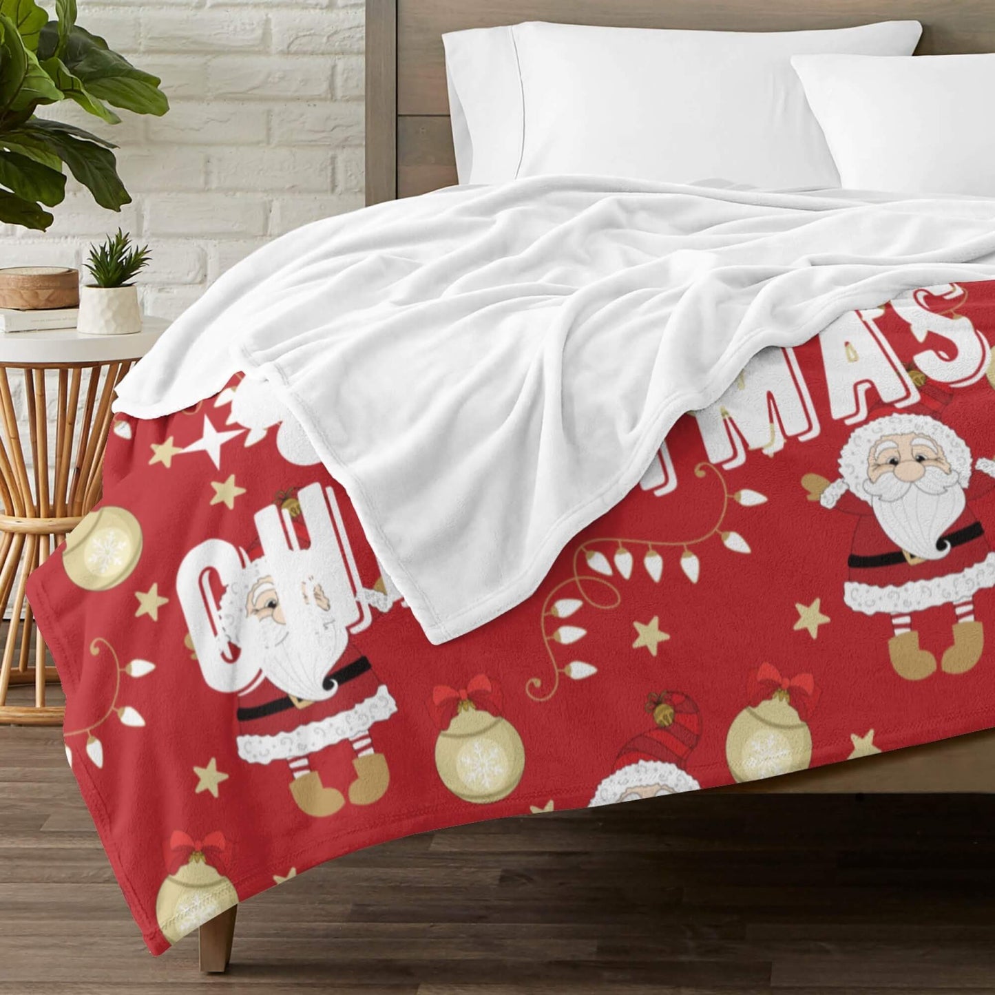 Personalized Christmas Santa Blanket with Photo